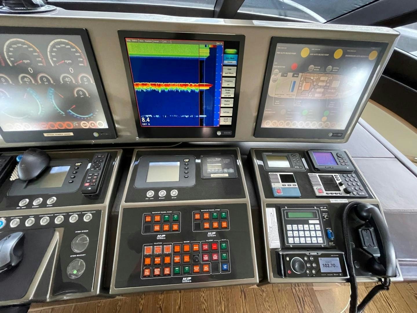 a group of electronic devices aboard SILVER MAMA Yacht for Sale