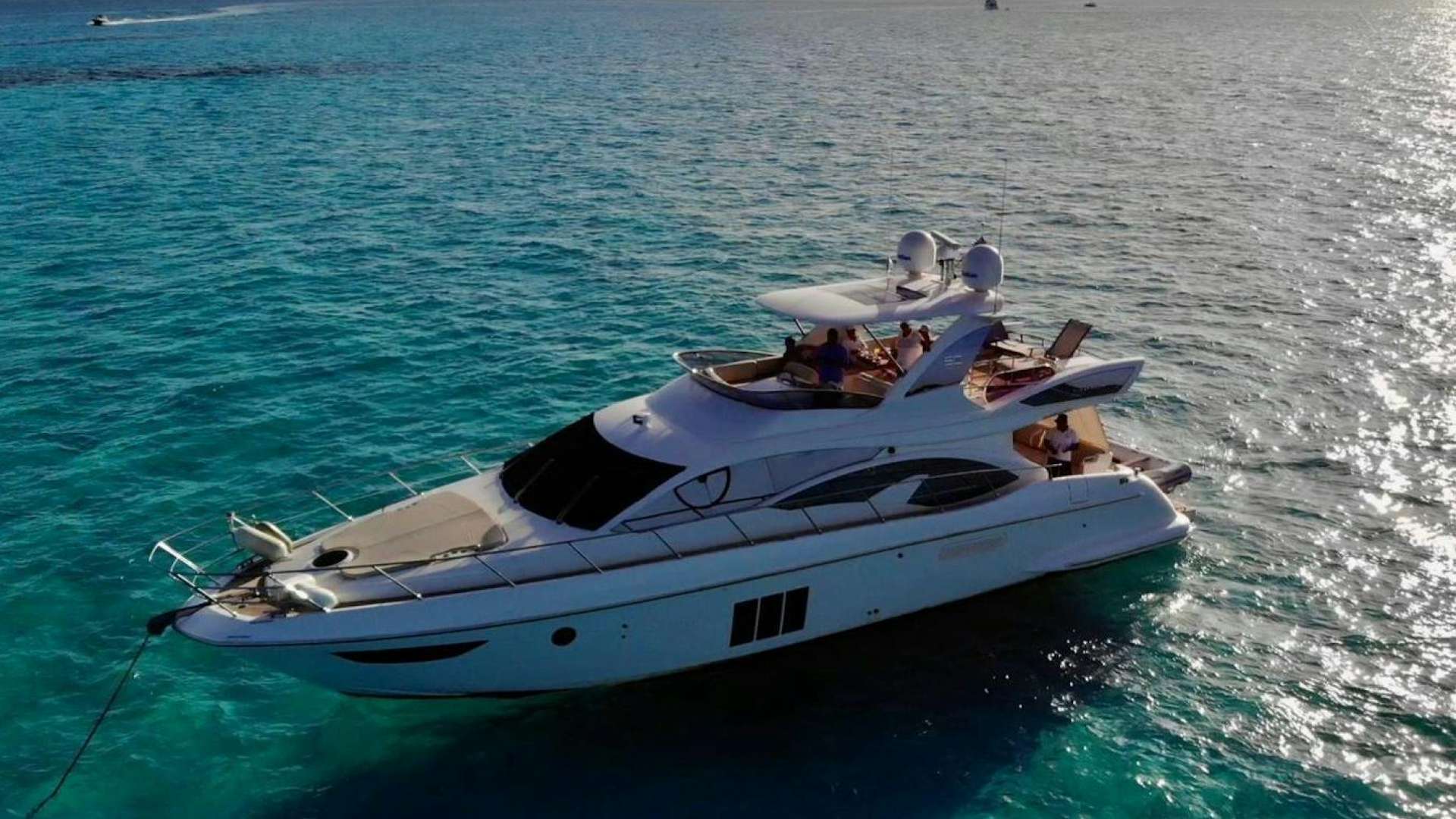 a boat in the water aboard FREEDOM Yacht for Sale