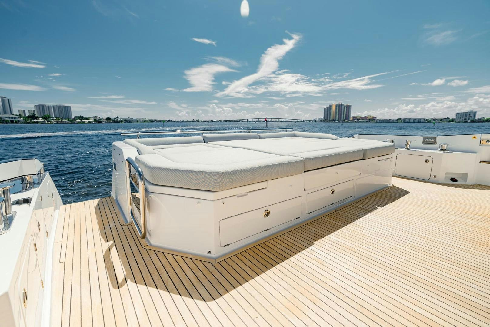 a boat on a deck aboard HOME SOUTH Yacht for Sale