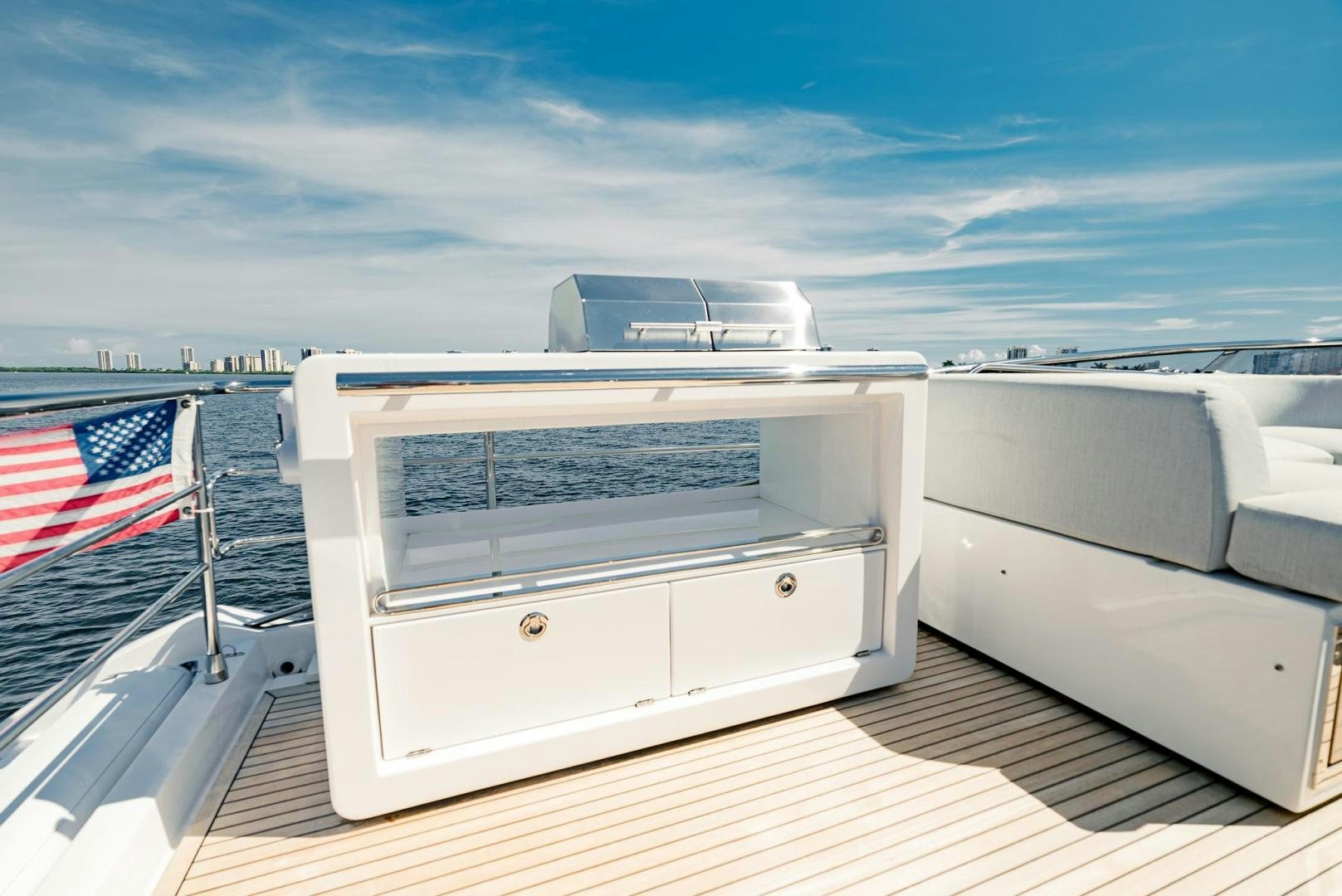 a boat on a deck aboard HOME SOUTH Yacht for Sale
