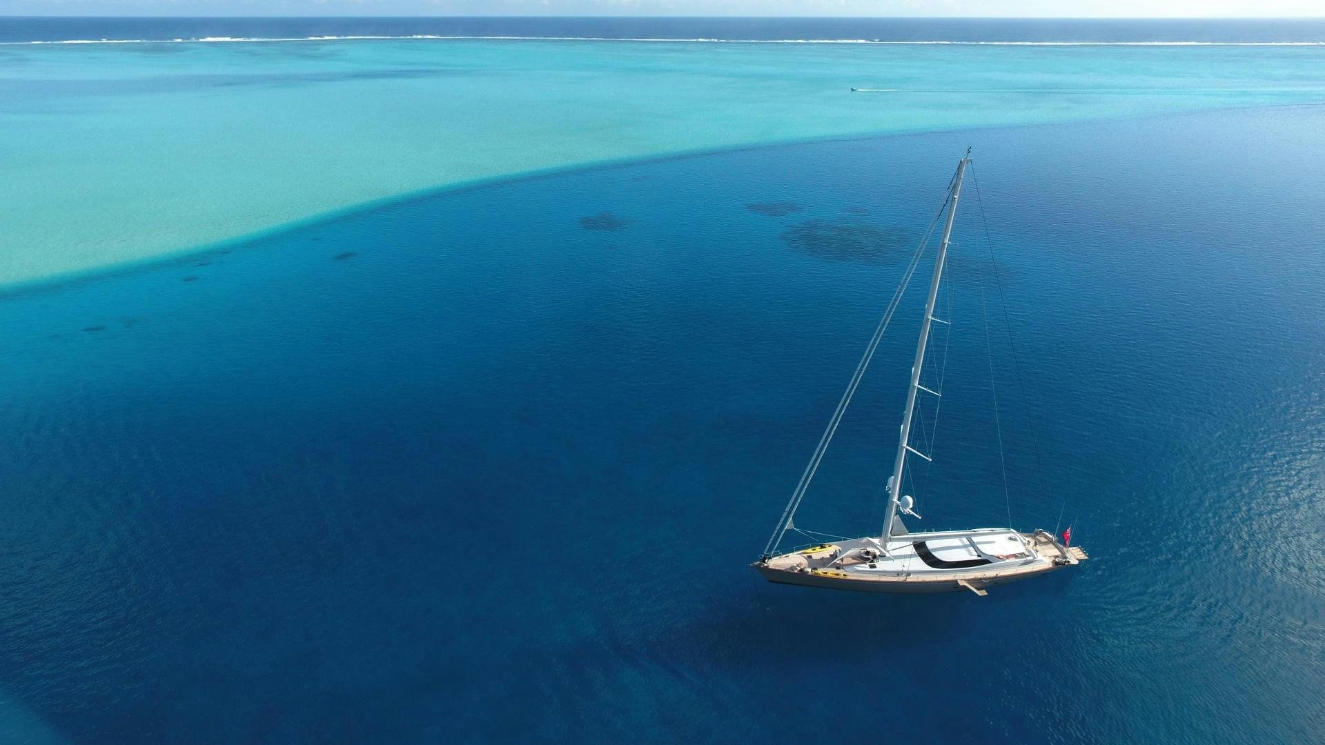 a boat in the water aboard DESTINATION Yacht for Sale