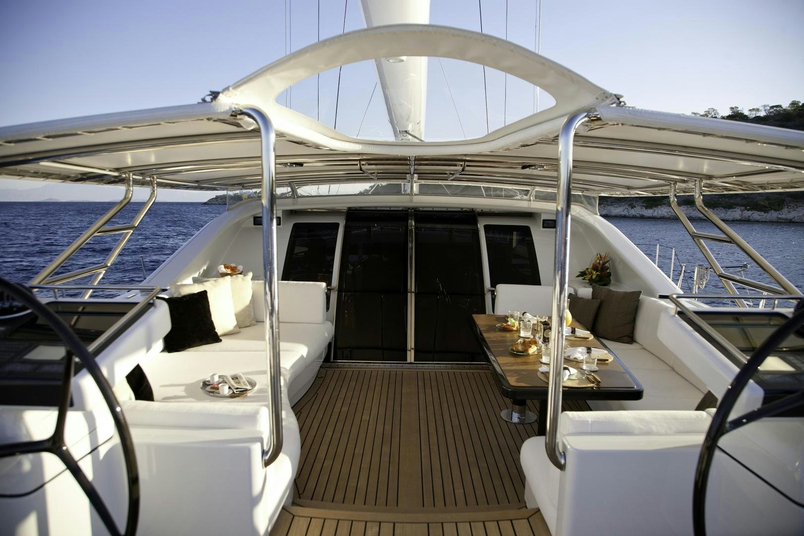 a boat on the water aboard DESTINATION Yacht for Sale