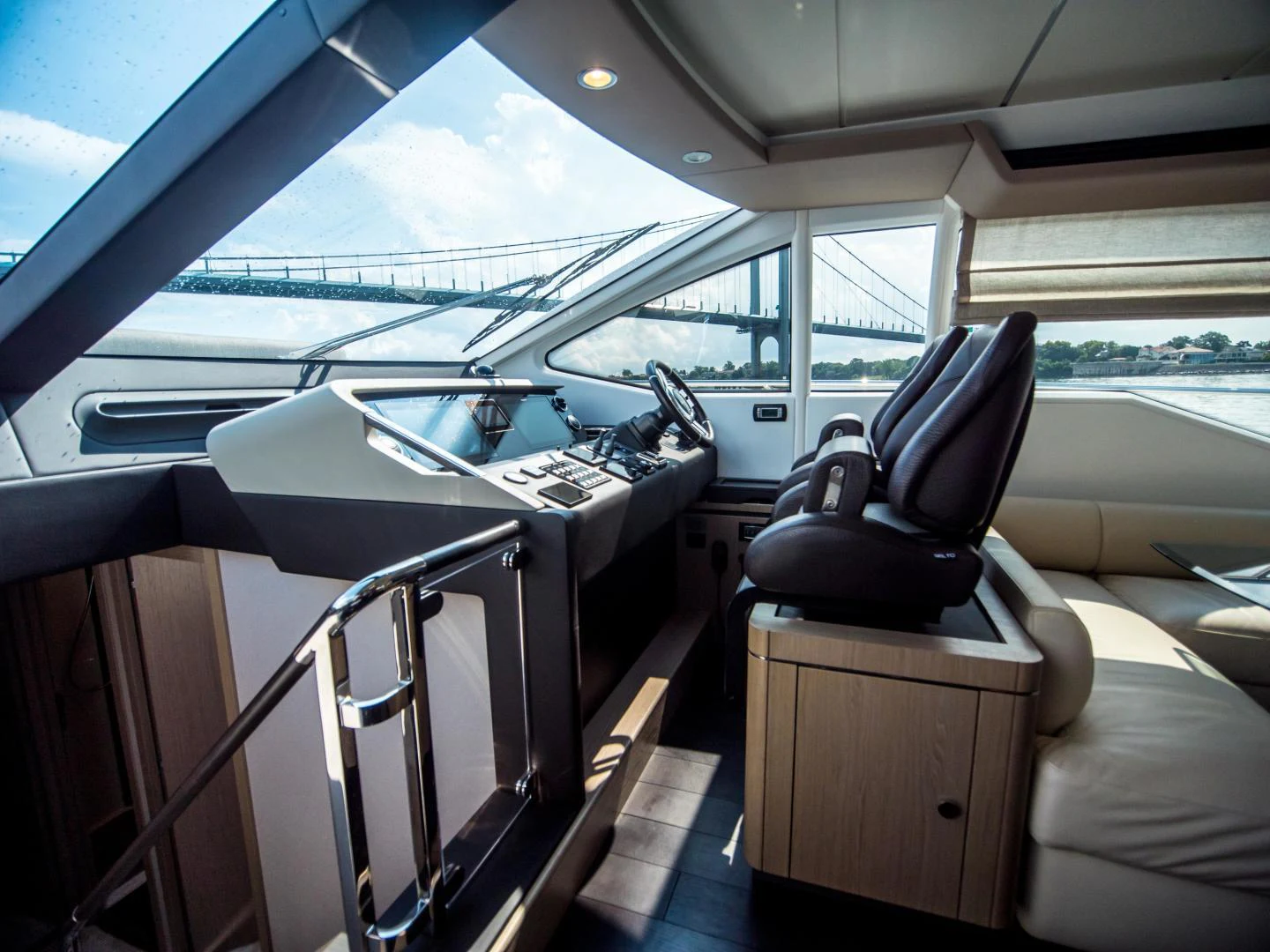 inside of a vehicle aboard EVADO Yacht for Sale