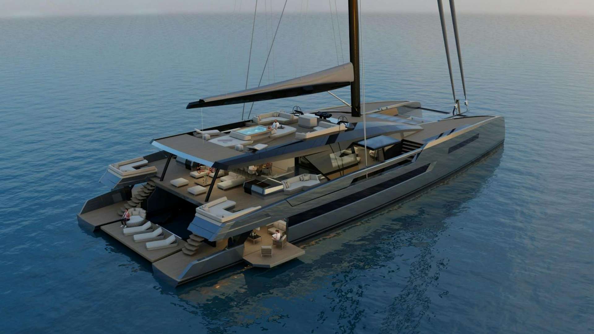 a boat on the water aboard WIND 130 SAILING CATAMARAN Yacht for Sale