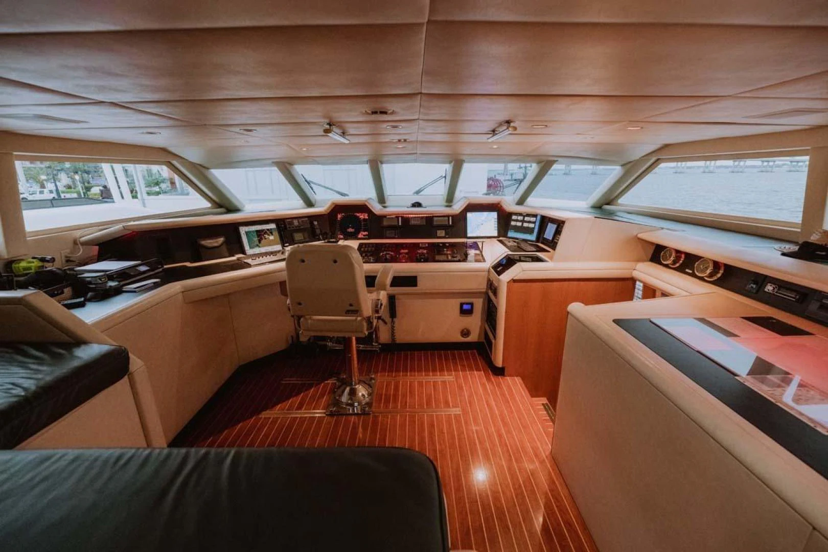 inside of a building with a desk and chair aboard SUP Yacht for Sale