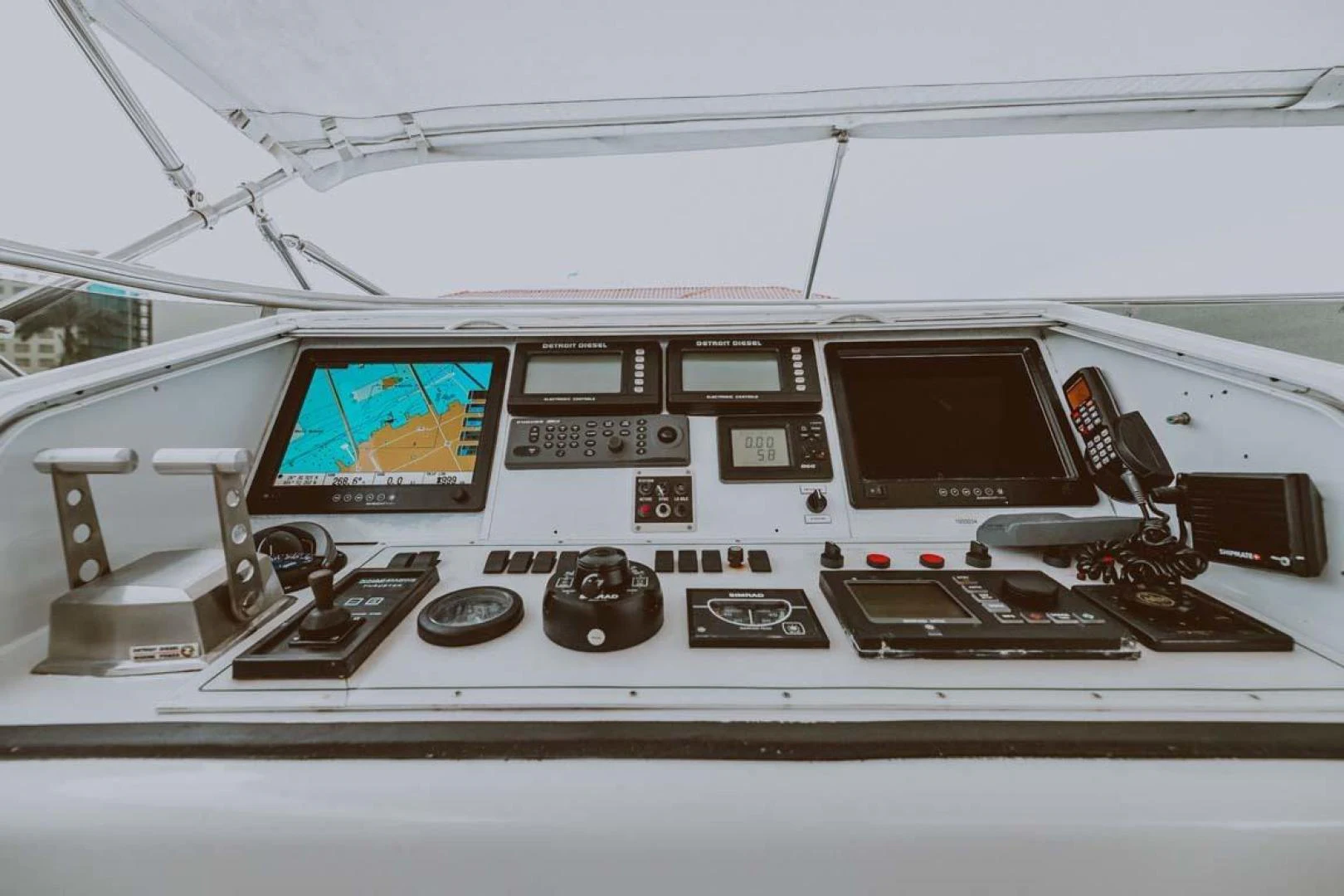 the inside of a white airplane aboard SUP Yacht for Sale