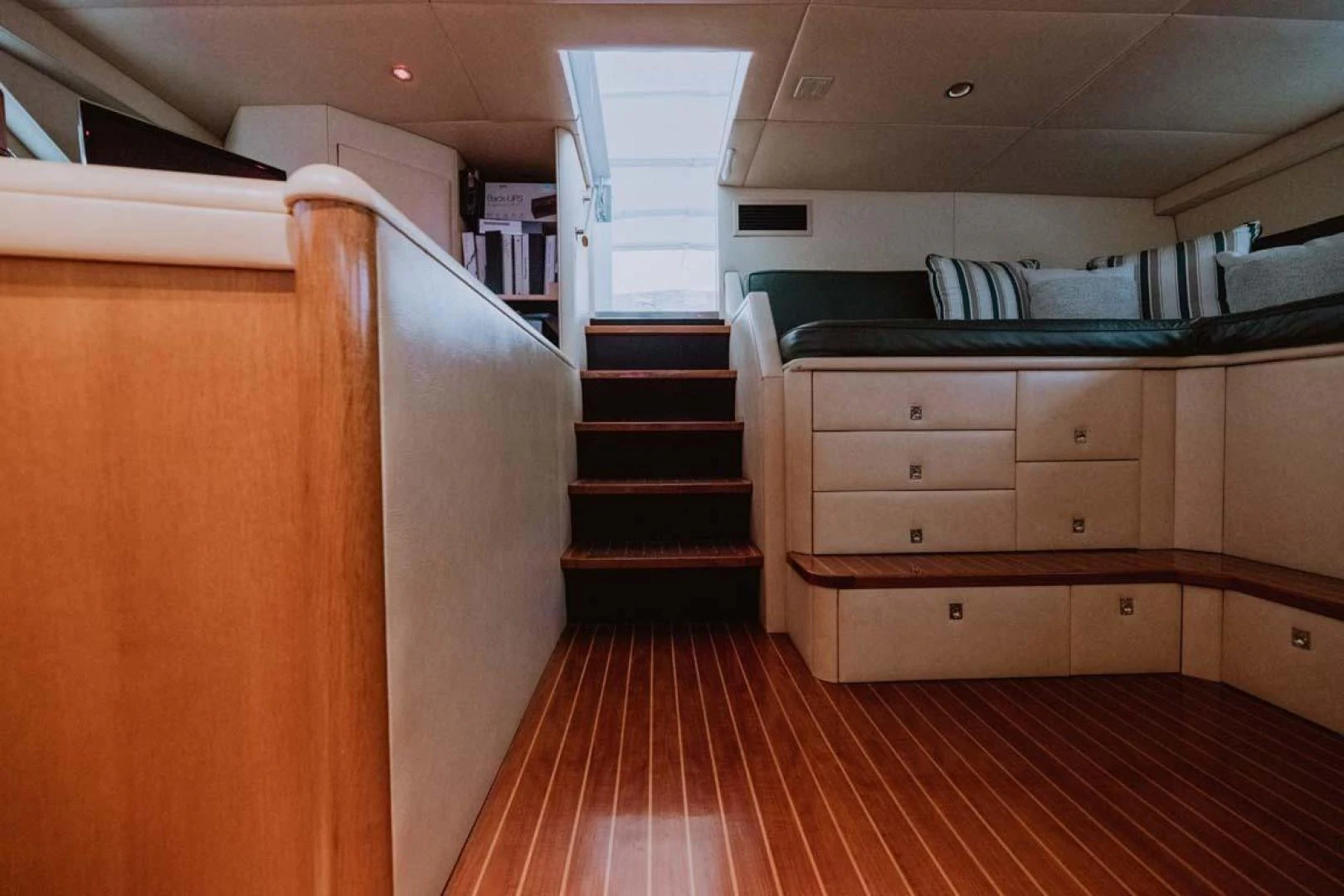 a room with bunk beds aboard SUP Yacht for Sale