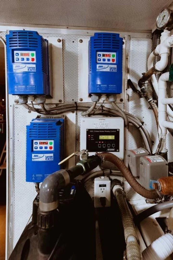 a machine with wires aboard SUP Yacht for Sale