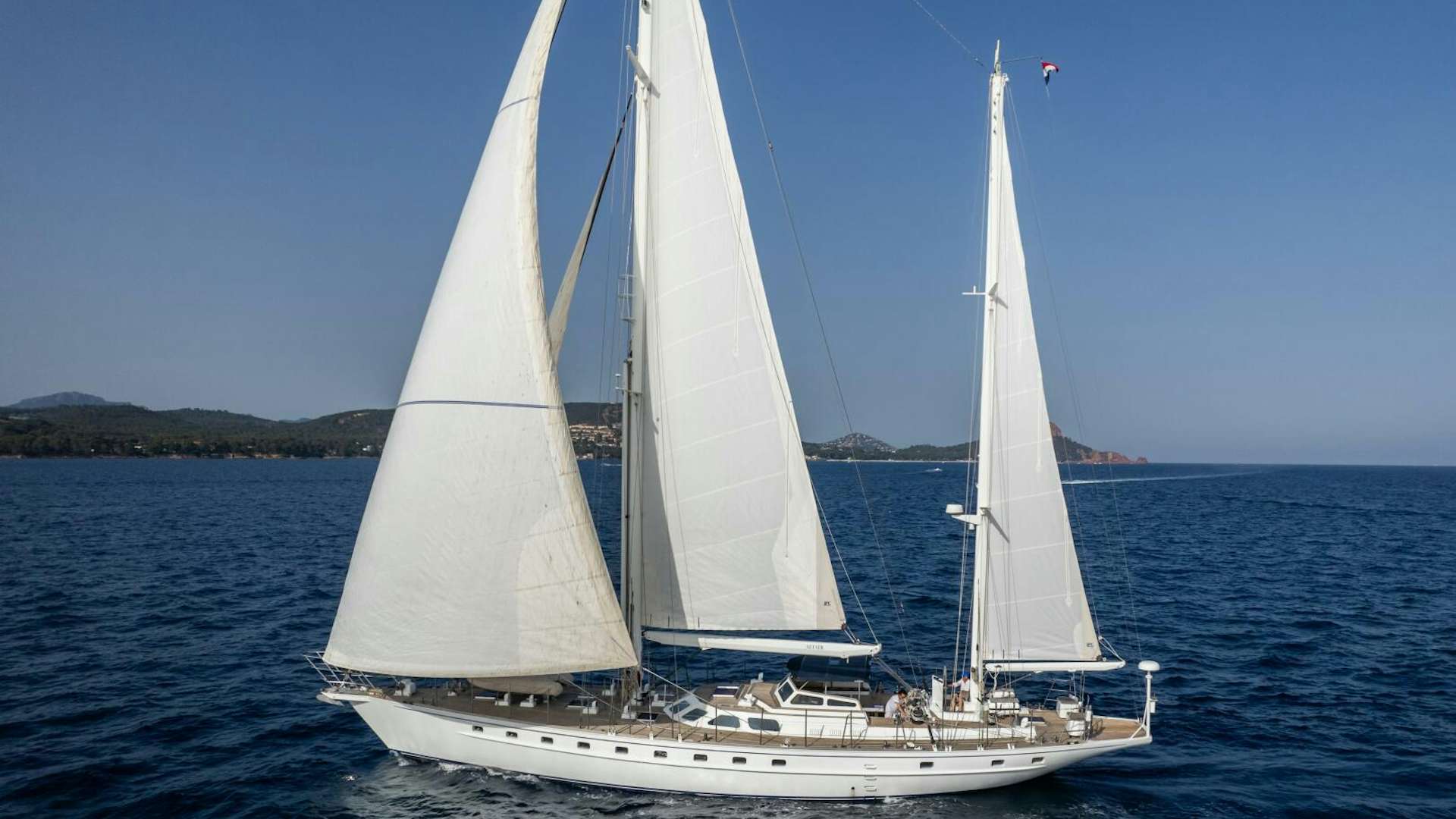a sailboat on the water aboard ALTAIR Yacht for Sale