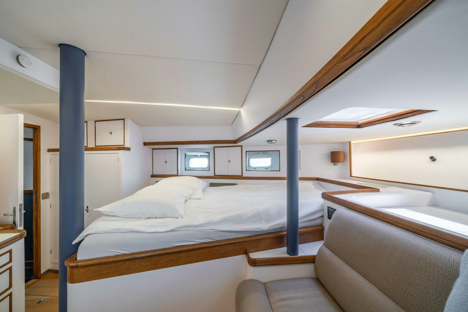 a room with bunk beds aboard ALTAIR Yacht for Sale