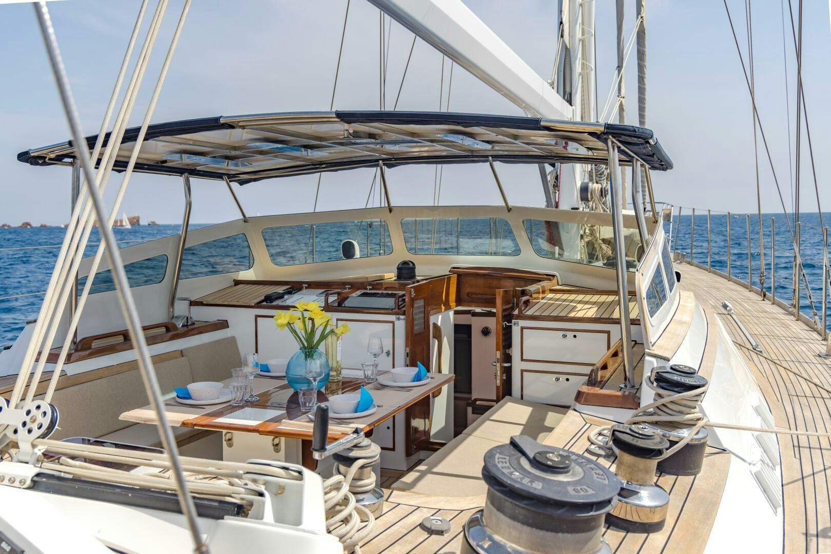a boat on the water aboard ALTAIR Yacht for Sale