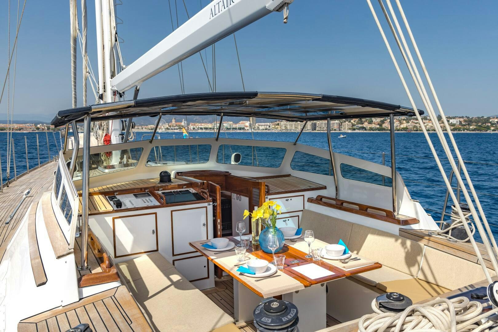 a boat on the water aboard ALTAIR Yacht for Sale