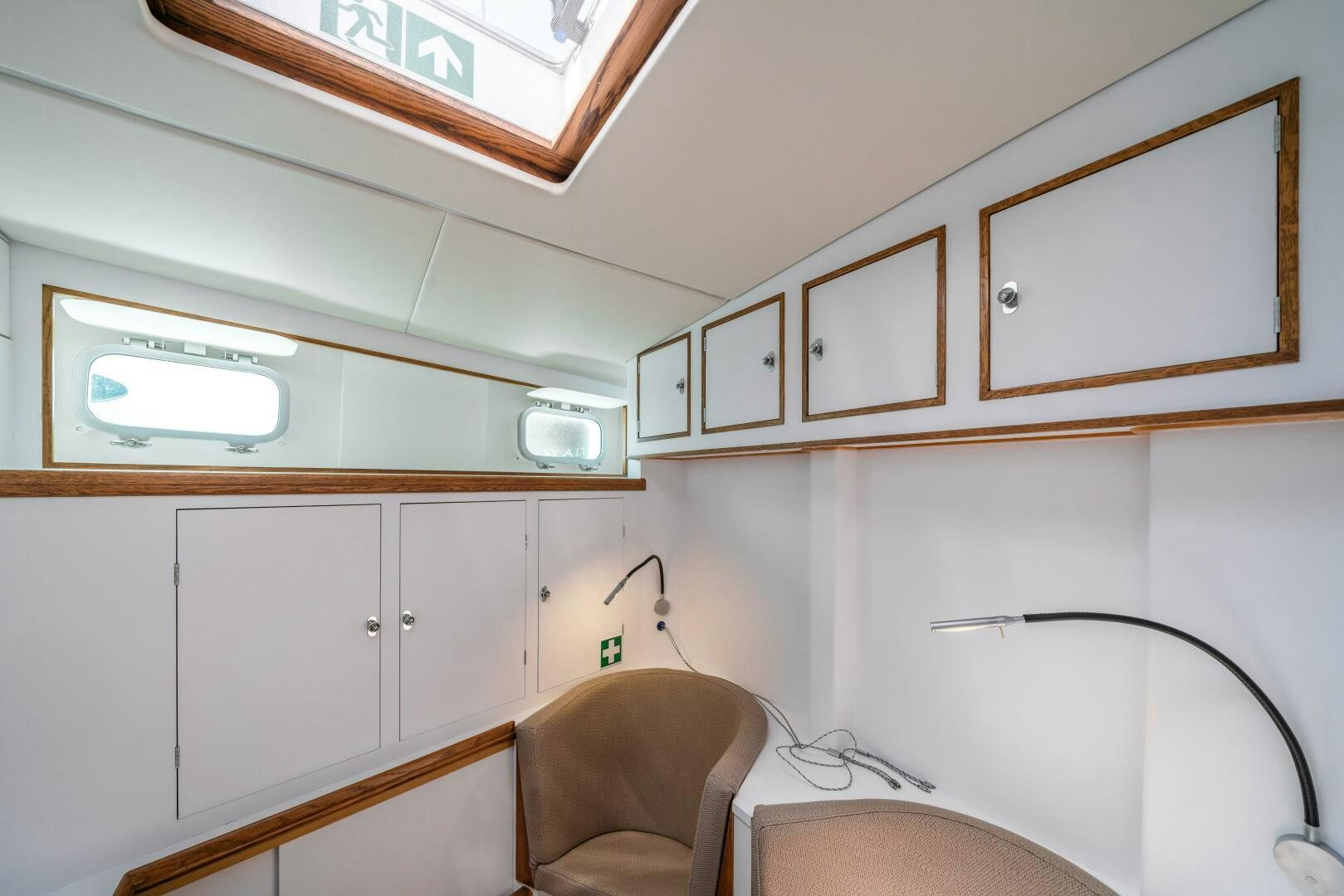 a room with a desk and a chair aboard ALTAIR Yacht for Sale