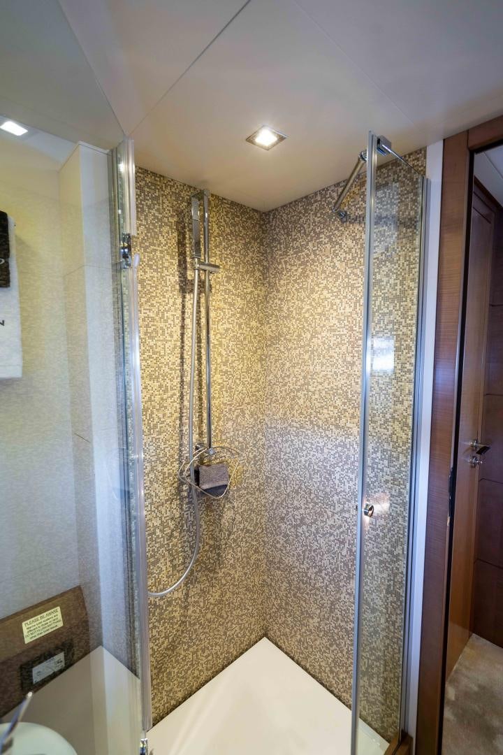 a shower unit in a bathroom aboard VIXEN Yacht for Sale