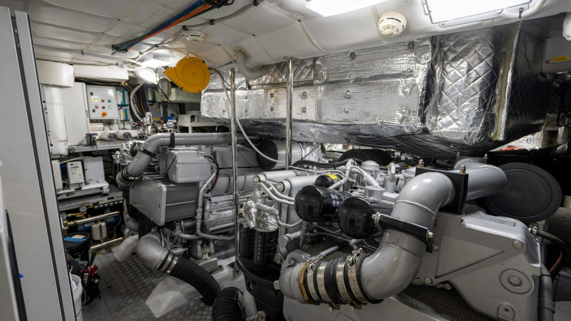 a room with machinery aboard VIXEN Yacht for Sale