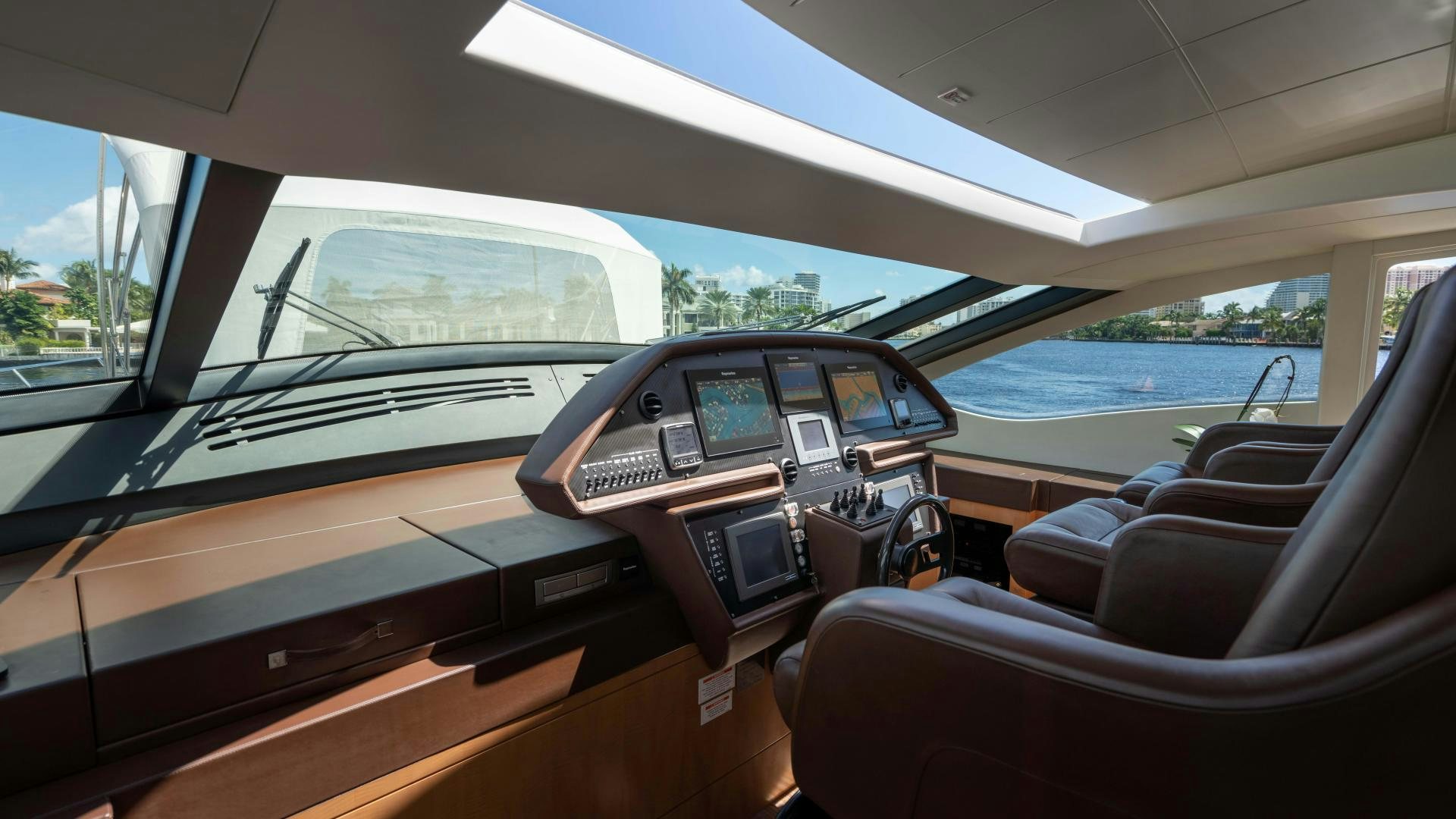 inside of a car aboard VIXEN Yacht for Sale