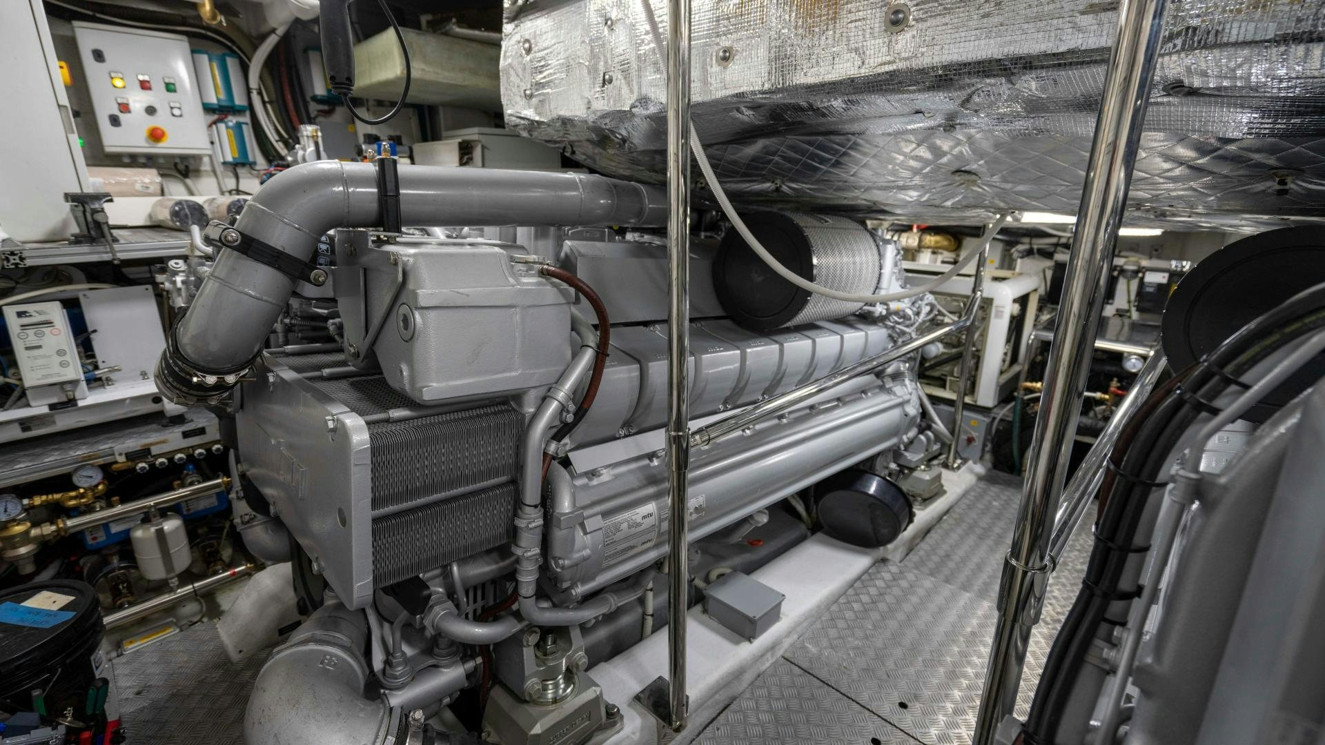 a machine in a factory aboard VIXEN Yacht for Sale