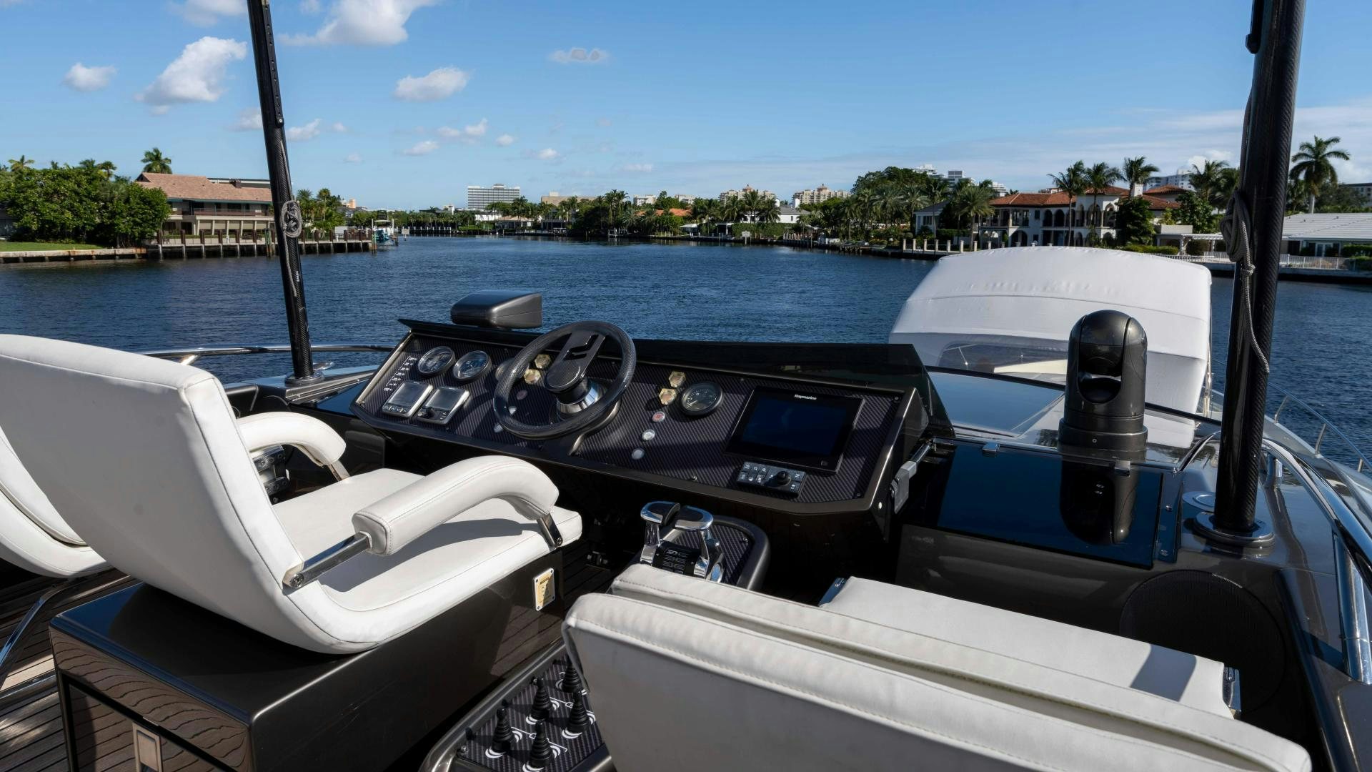a boat with a steering wheel aboard VIXEN Yacht for Sale