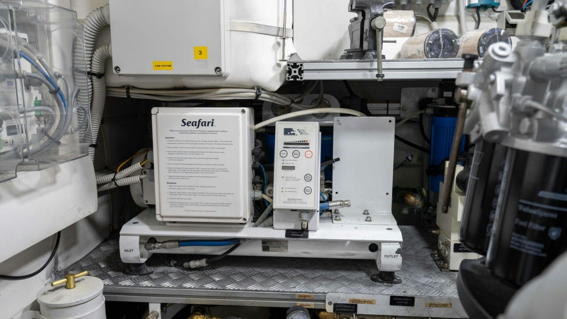 a machine with a white panel aboard VIXEN Yacht for Sale