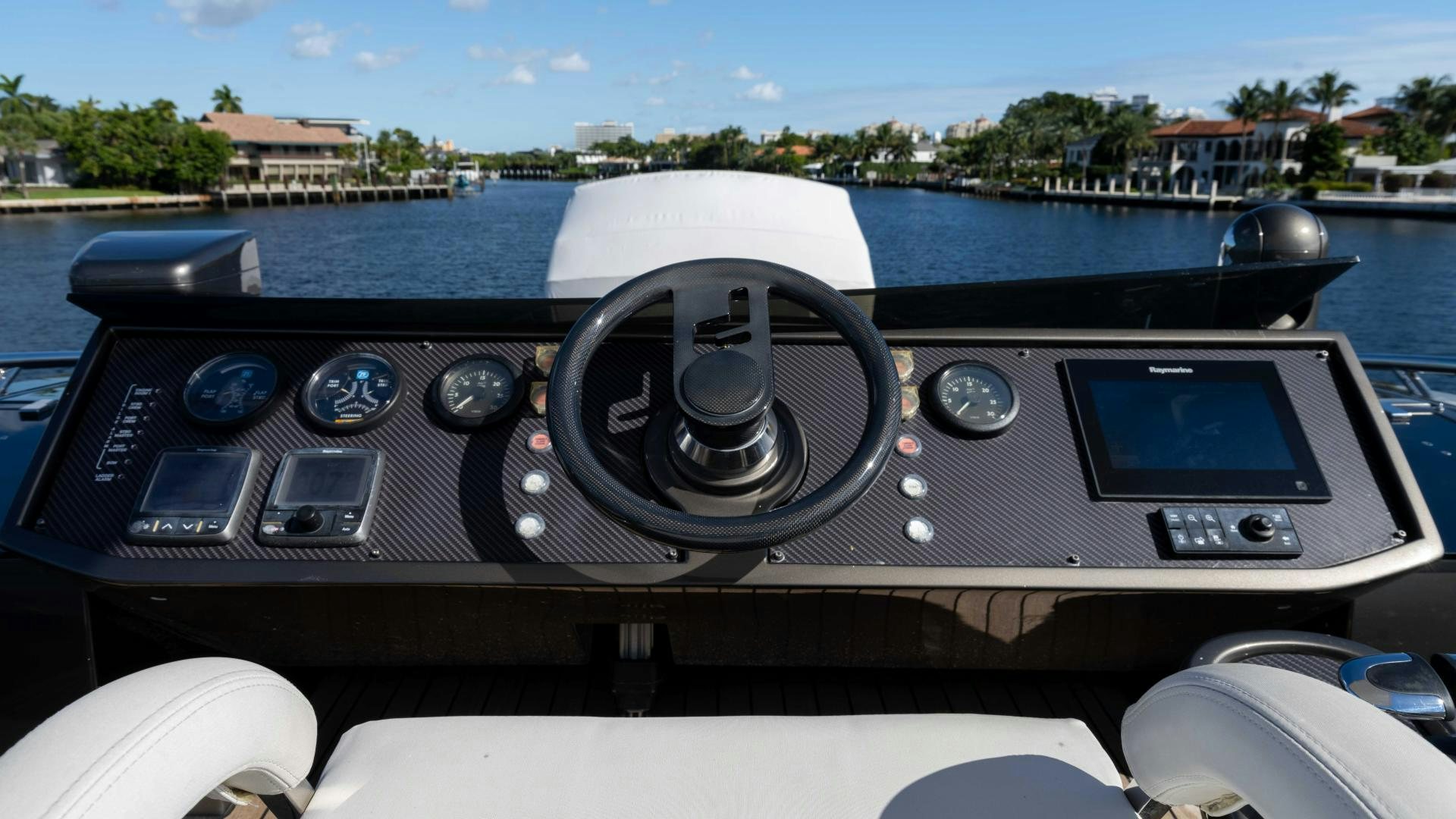 the inside of a car aboard VIXEN Yacht for Sale