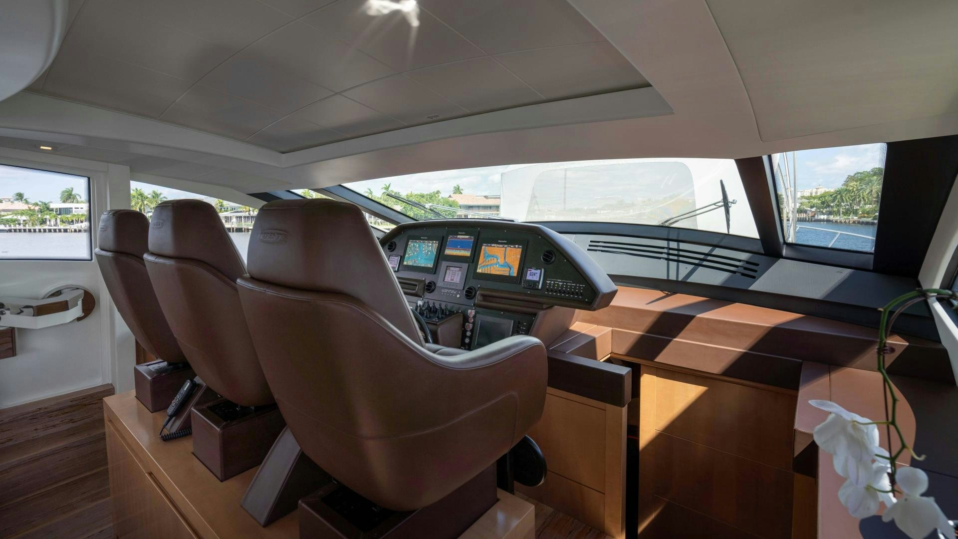 inside of a car aboard VIXEN Yacht for Sale