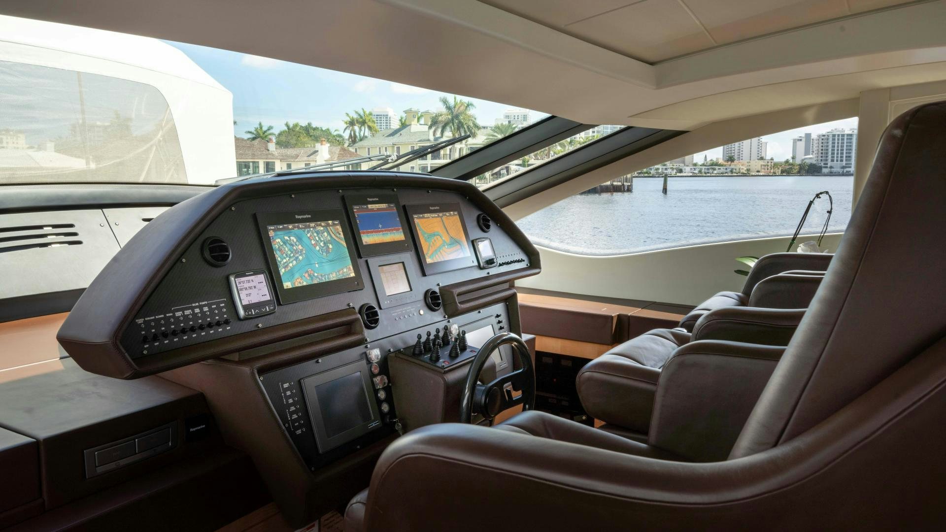 inside of a car aboard VIXEN Yacht for Sale