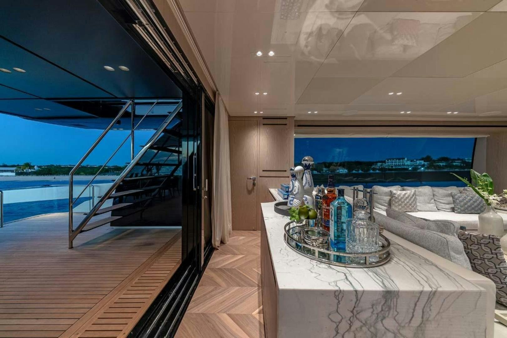 a room with a table and chairs aboard ANOTHER ONE Yacht for Sale