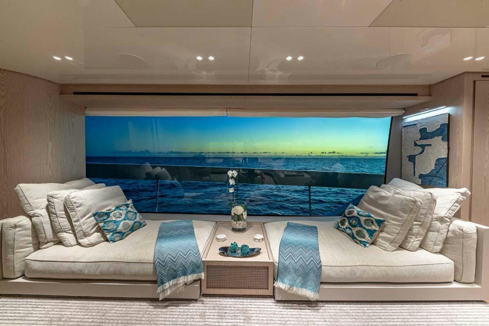 a room with a large screen aboard ANOTHER ONE Yacht for Sale