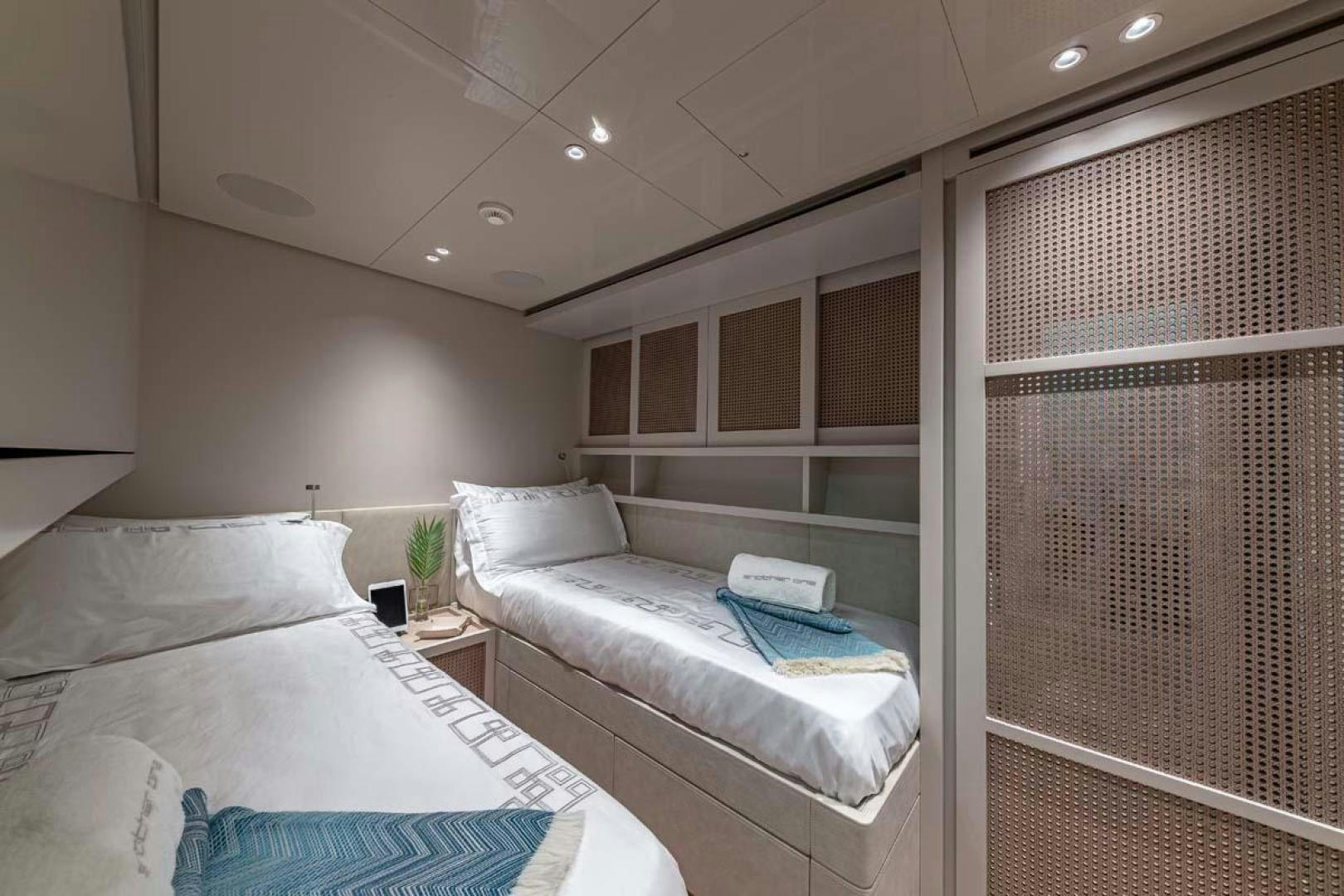 a room with two beds aboard ANOTHER ONE Yacht for Sale