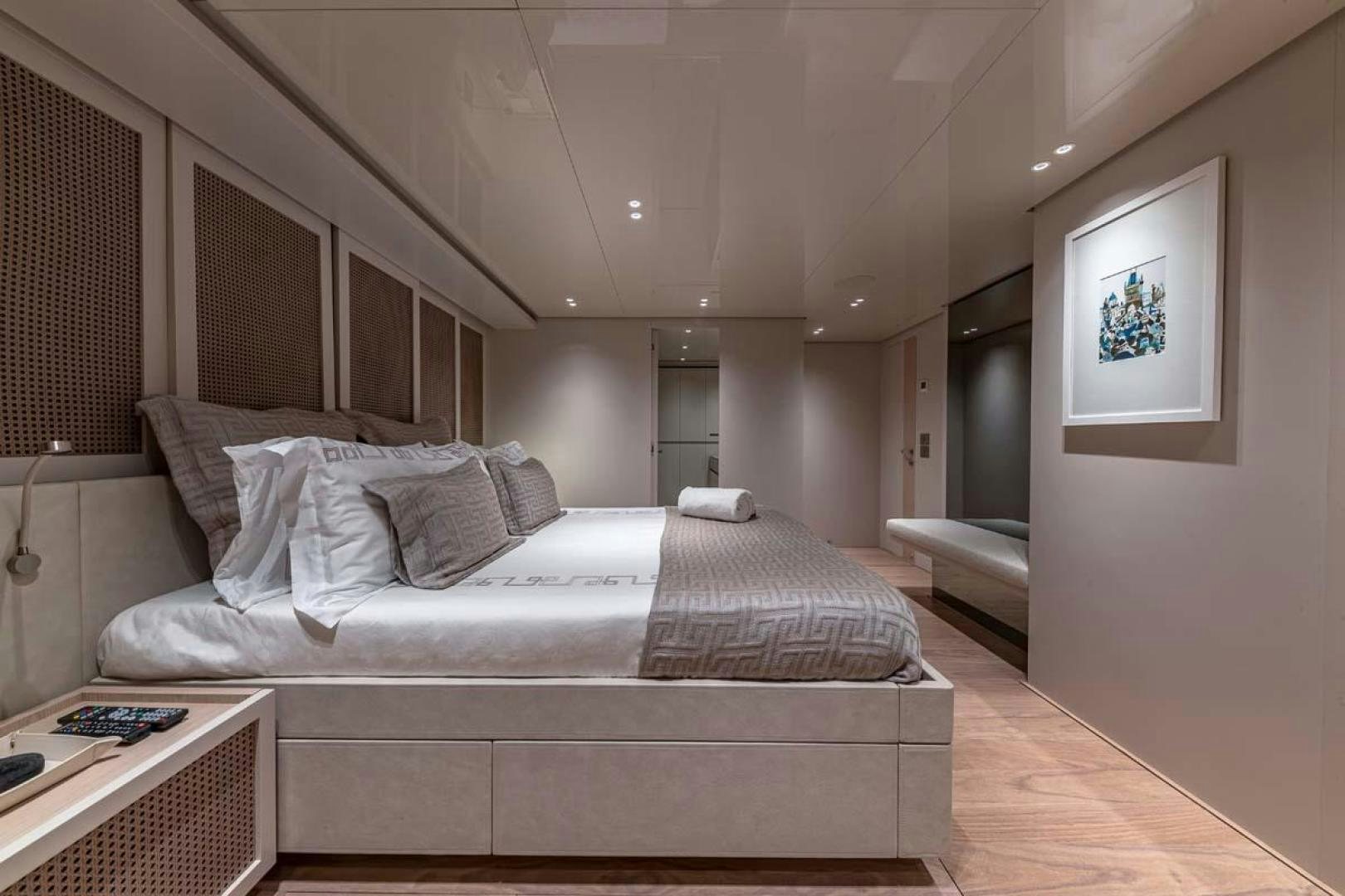 a bed in a room aboard ANOTHER ONE Yacht for Sale