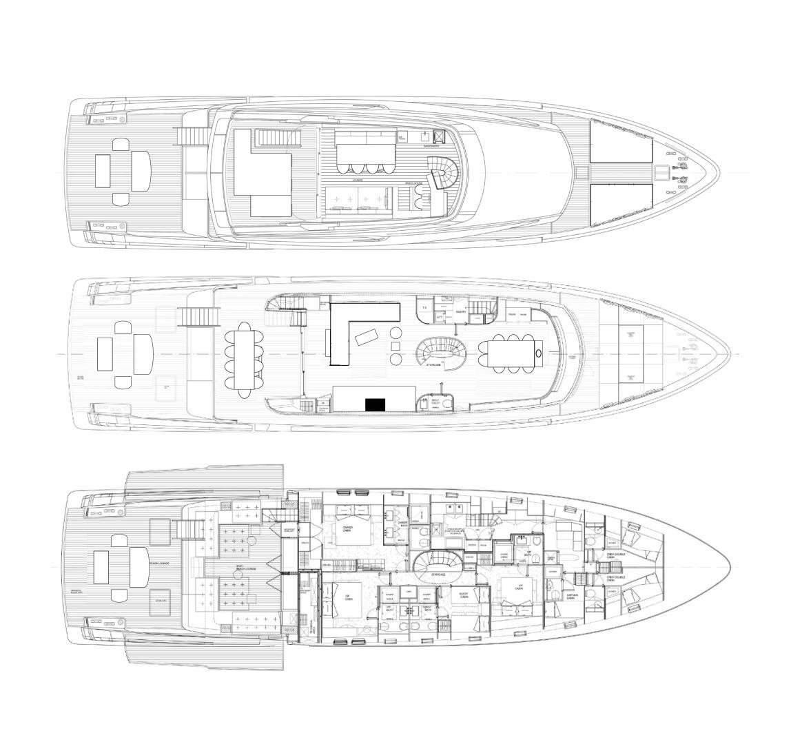 diagram aboard ANOTHER ONE Yacht for Sale