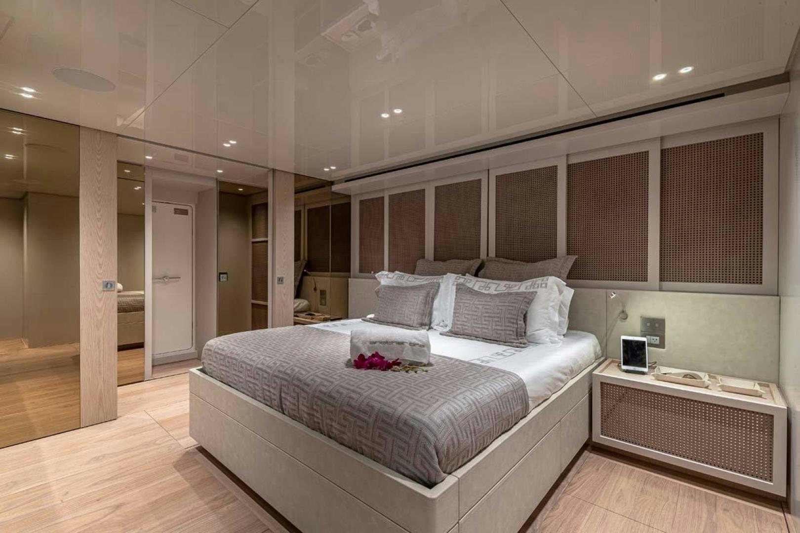 a bed in a room aboard ANOTHER ONE Yacht for Sale