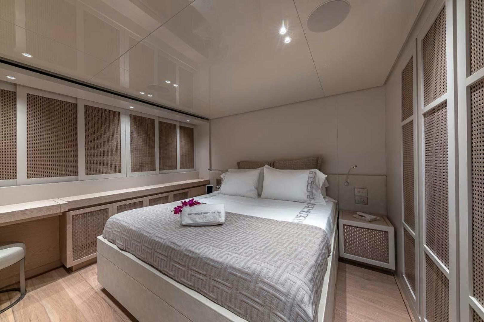 a bed in a room aboard ANOTHER ONE Yacht for Sale