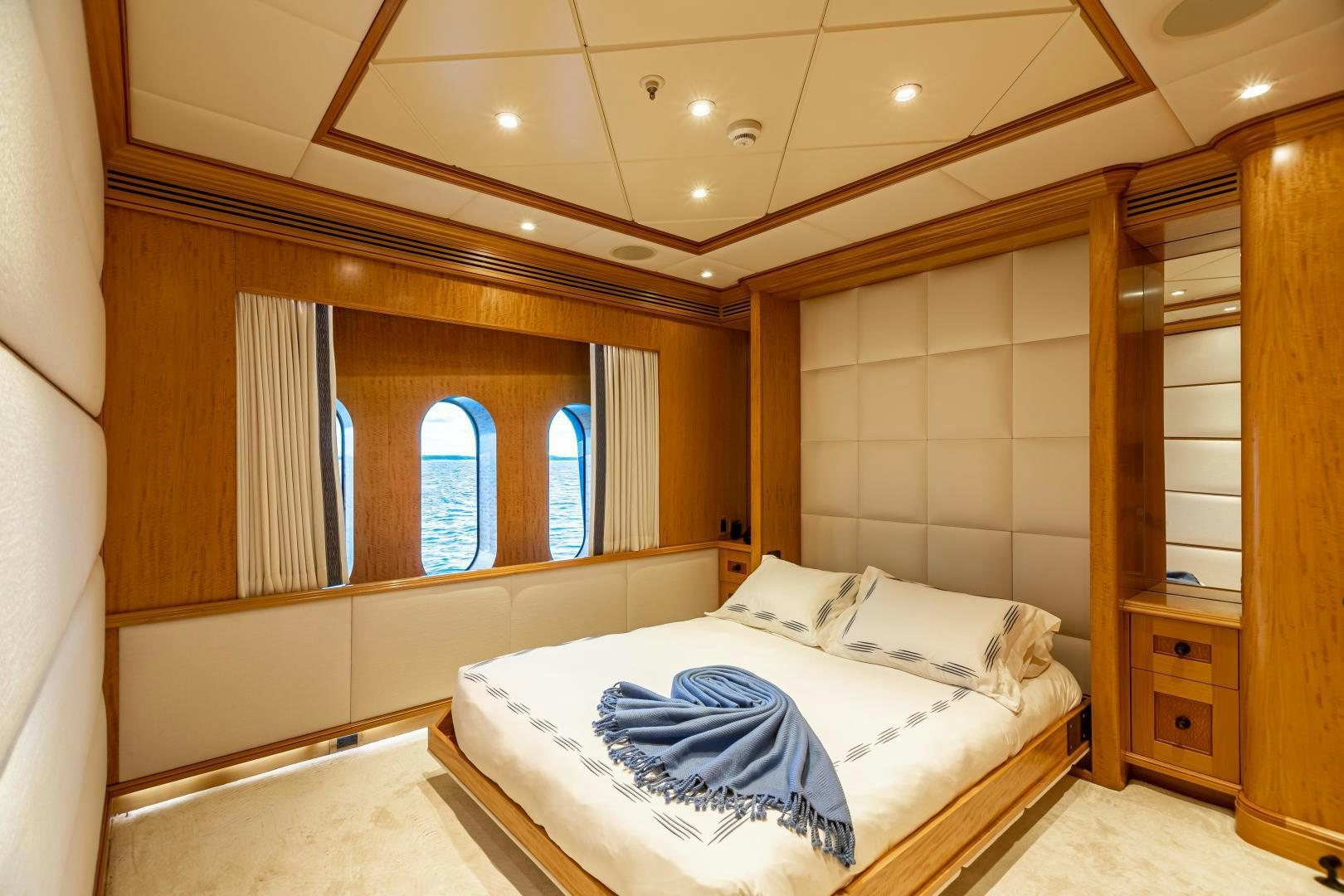 a room with two beds aboard UNBRIDLED Yacht for Sale