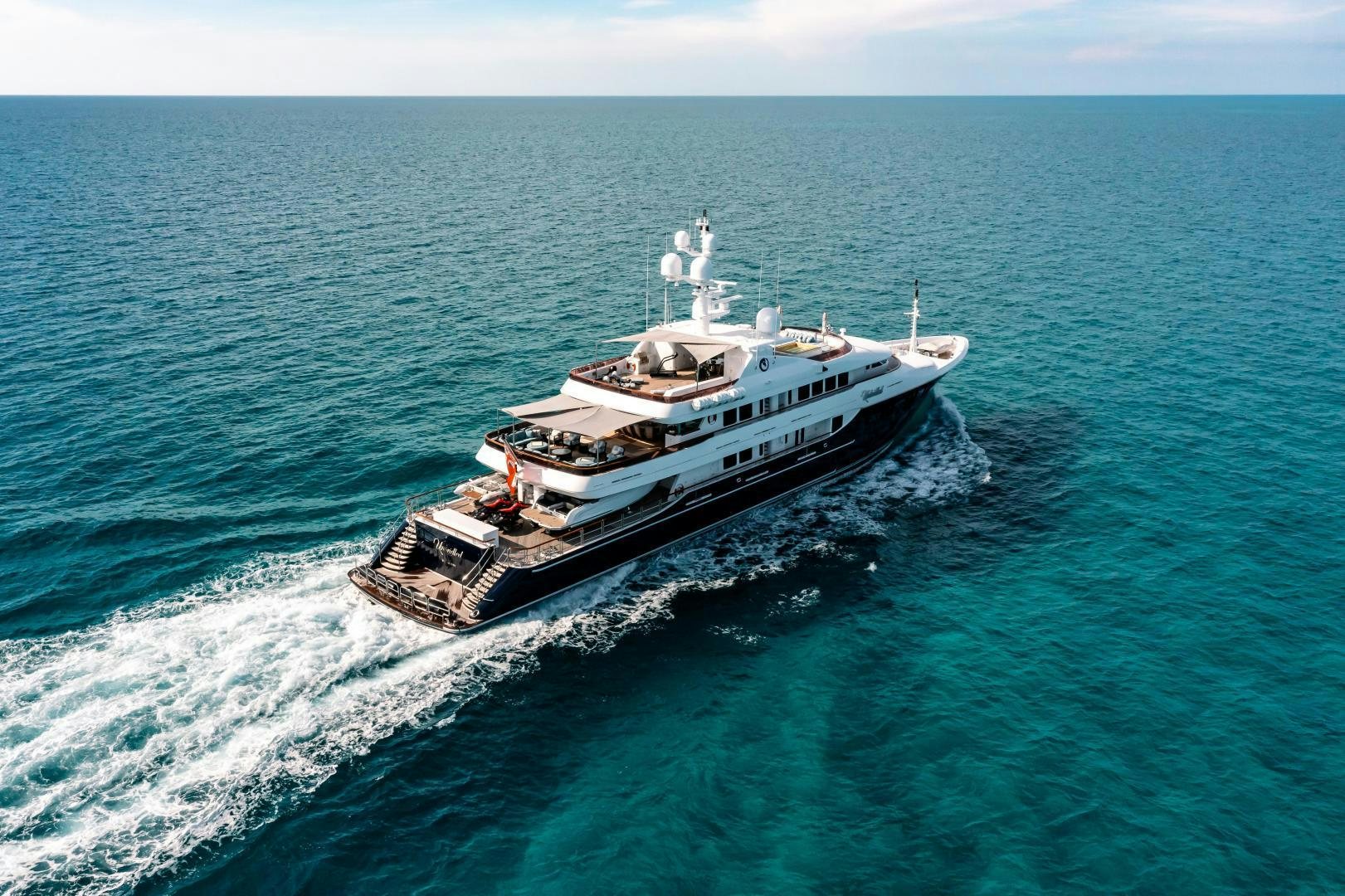 a ship in the water aboard UNBRIDLED Yacht for Sale