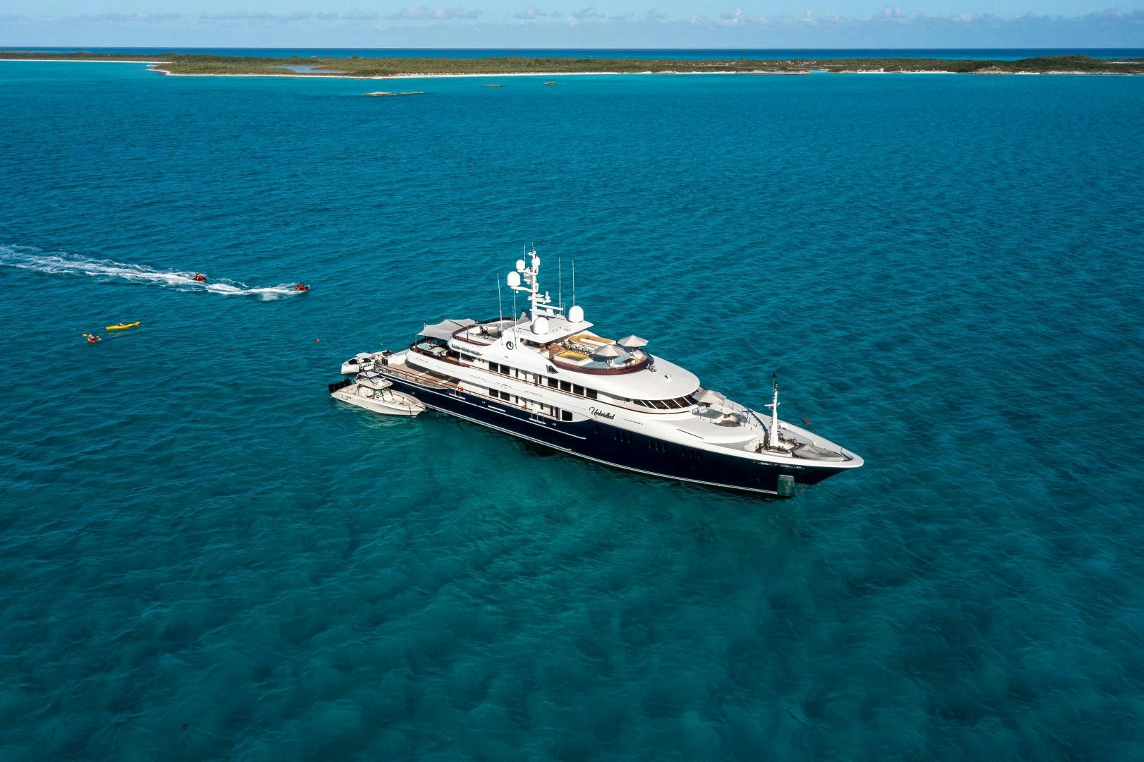 a ship on the water aboard UNBRIDLED Yacht for Sale