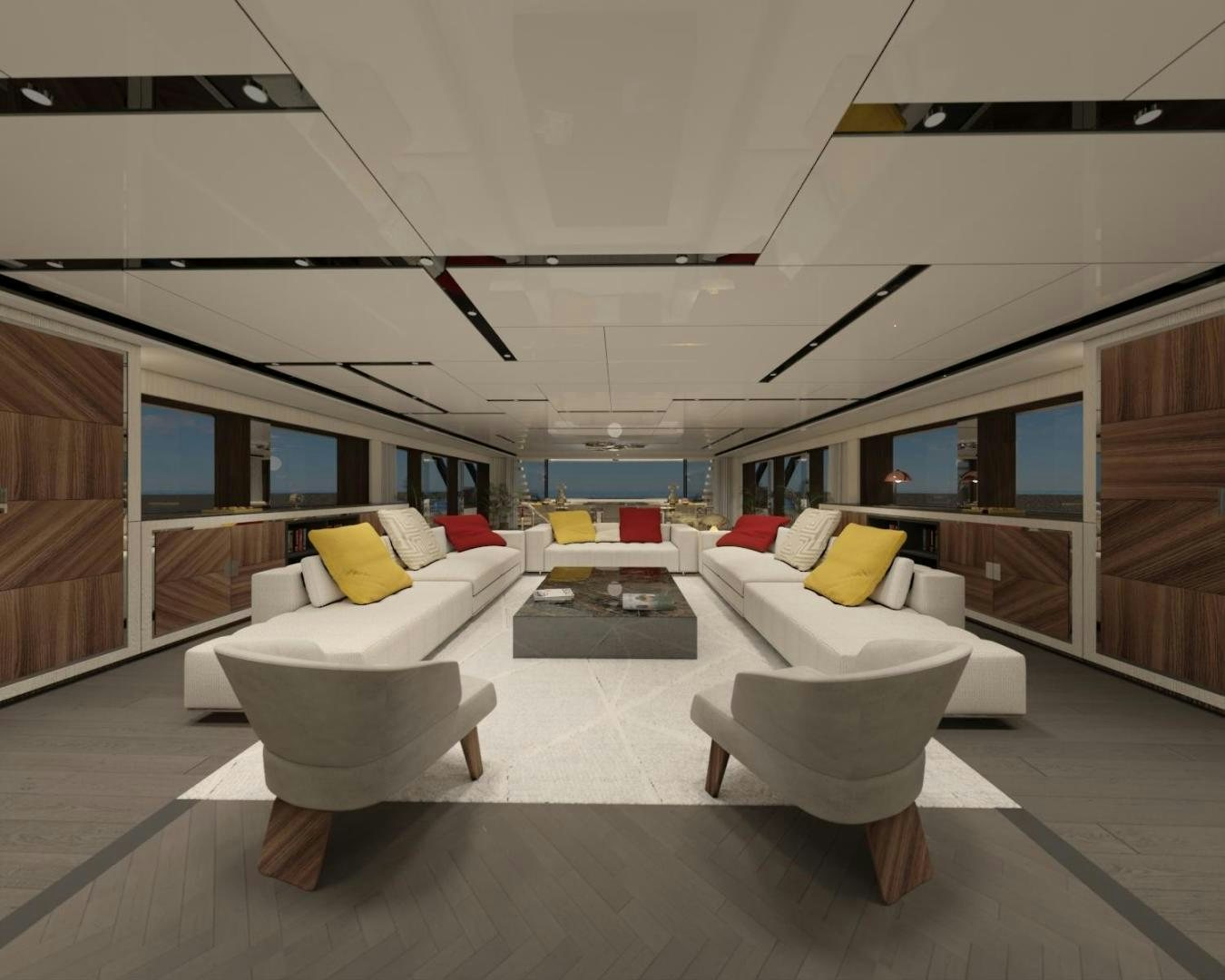 a room with a bed and a desk aboard WIDER 210 Yacht for Sale