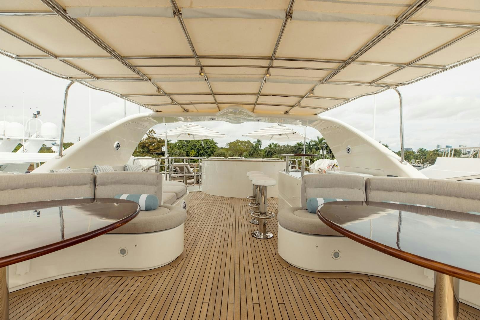 a boat on a deck aboard MAMMA MIA Yacht for Sale