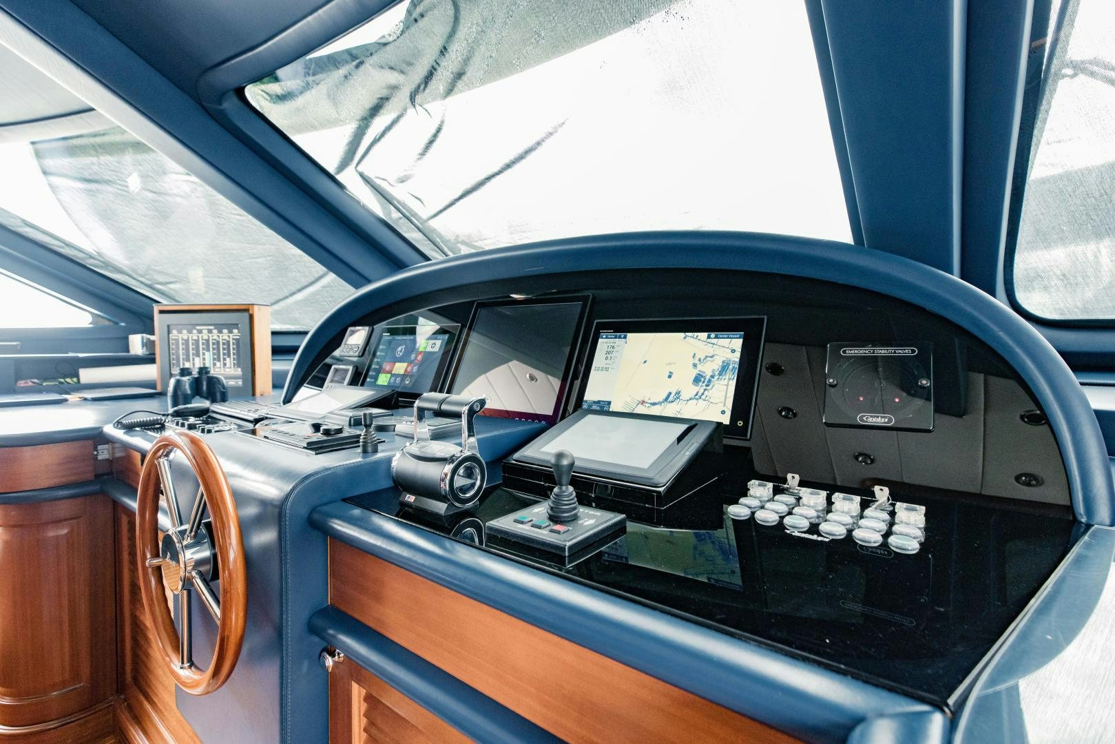 inside of a car aboard MAMMA MIA Yacht for Sale