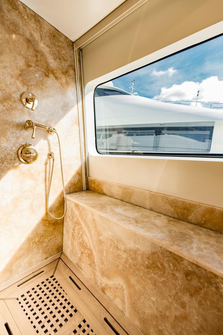 a window with a rope aboard MAMMA MIA Yacht for Sale