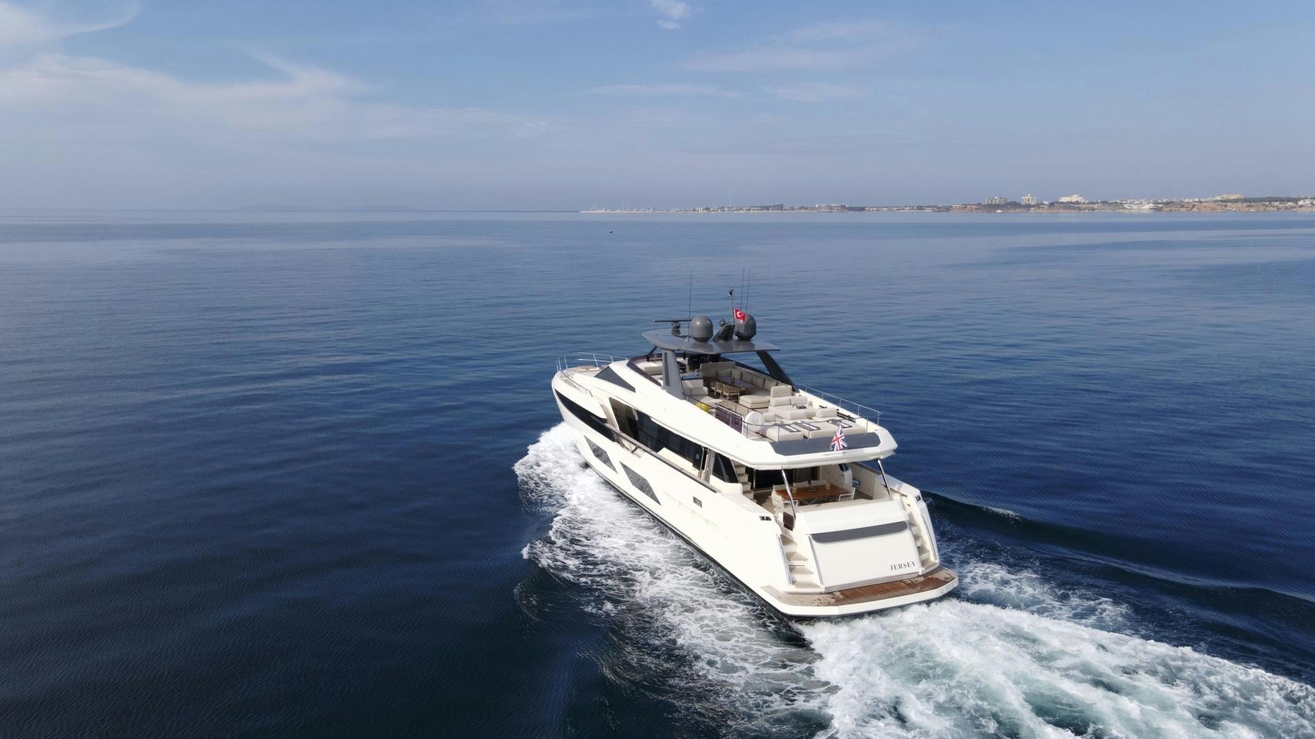 a boat on the water aboard M/Y SUNRISE Yacht for Sale