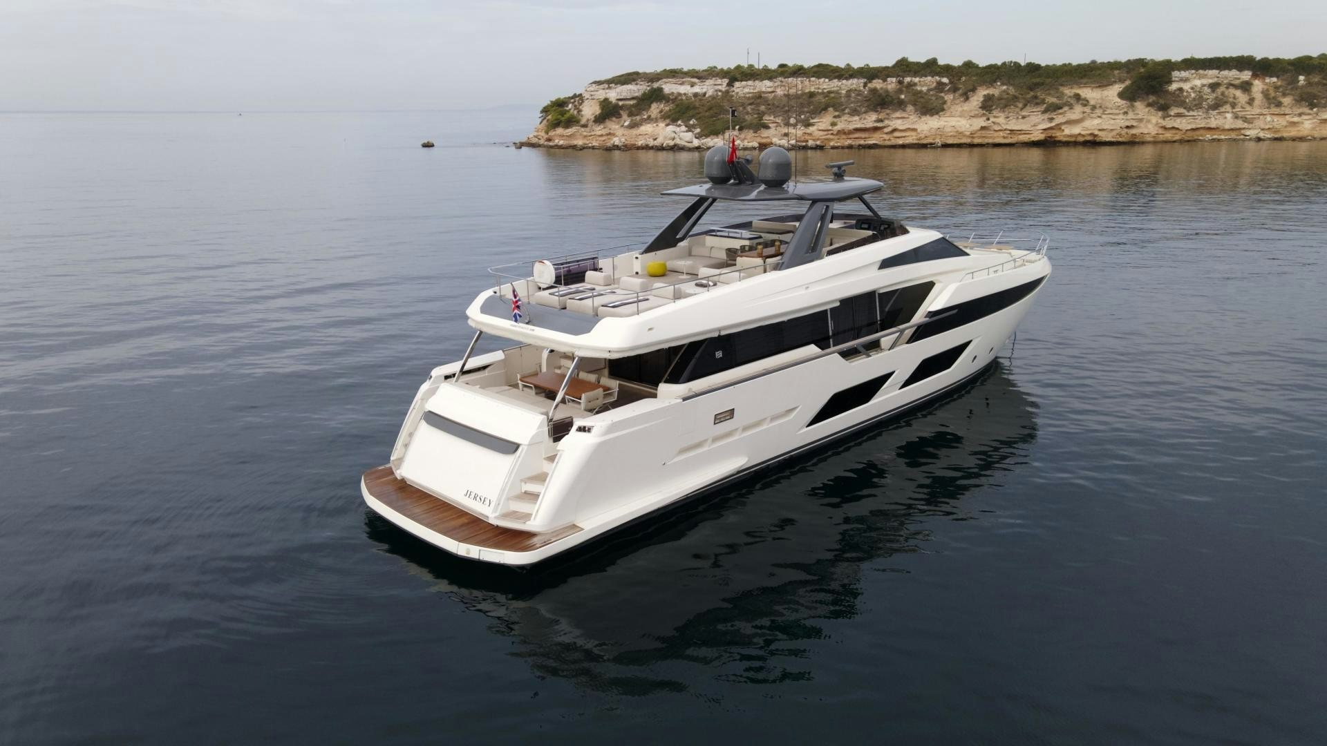 a boat in the water aboard M/Y SUNRISE Yacht for Sale