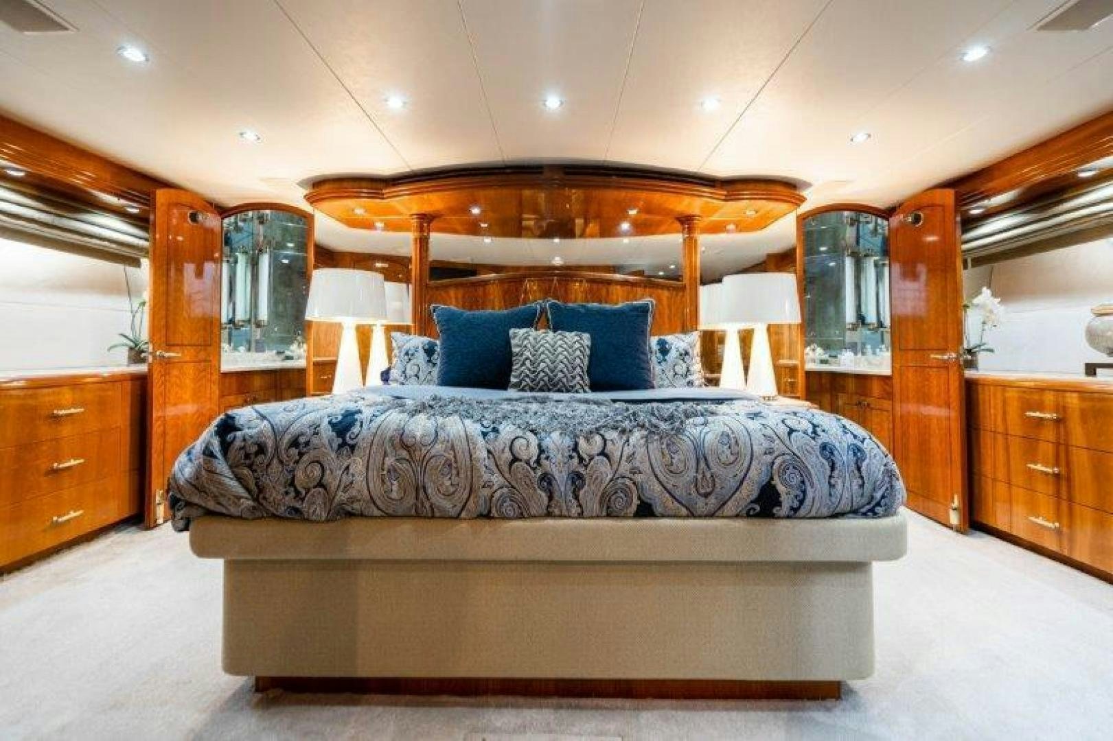 a bed in a room aboard TIE BREAKER Yacht for Sale