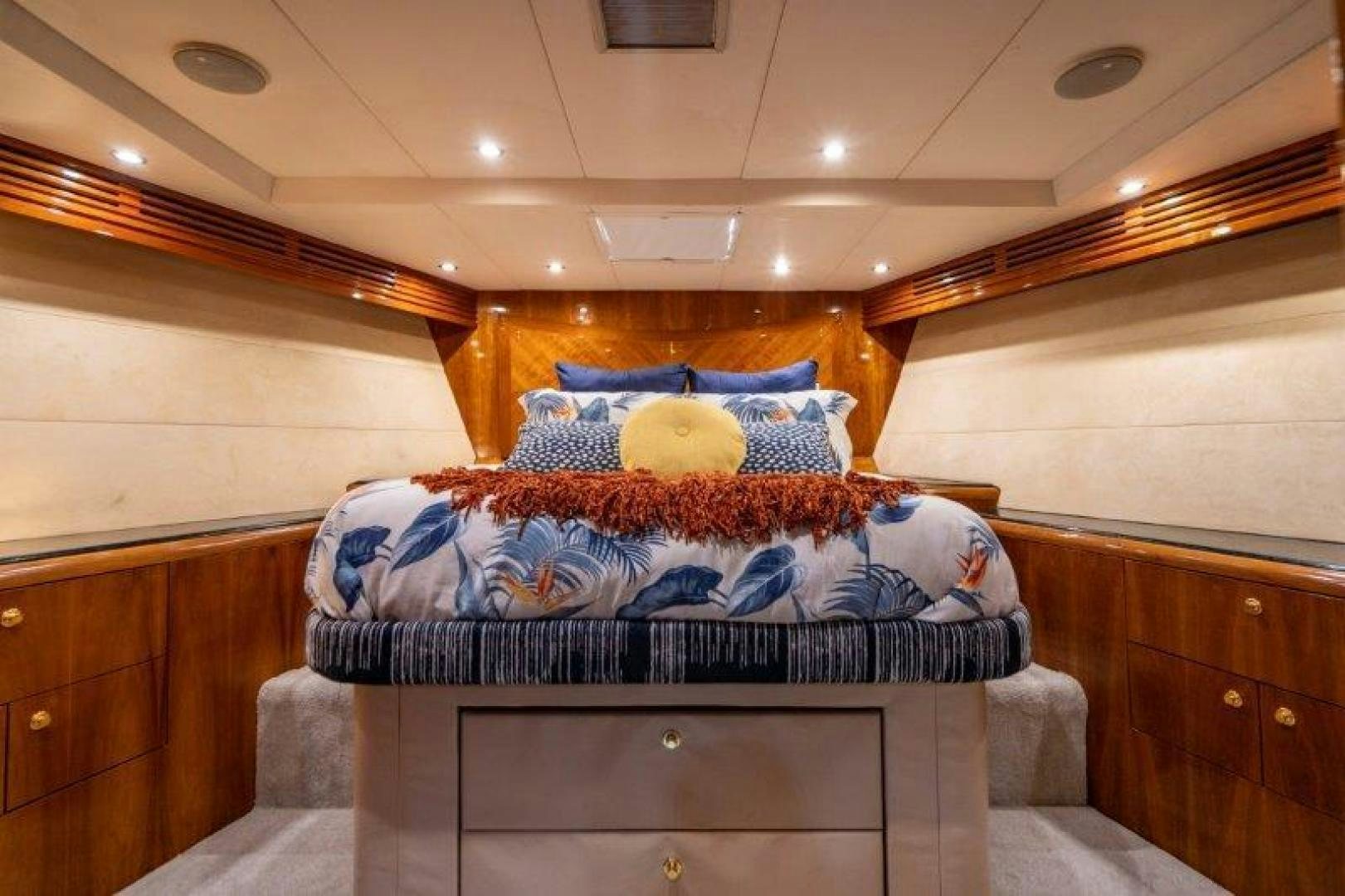 a bed in a room aboard TIE BREAKER Yacht for Sale