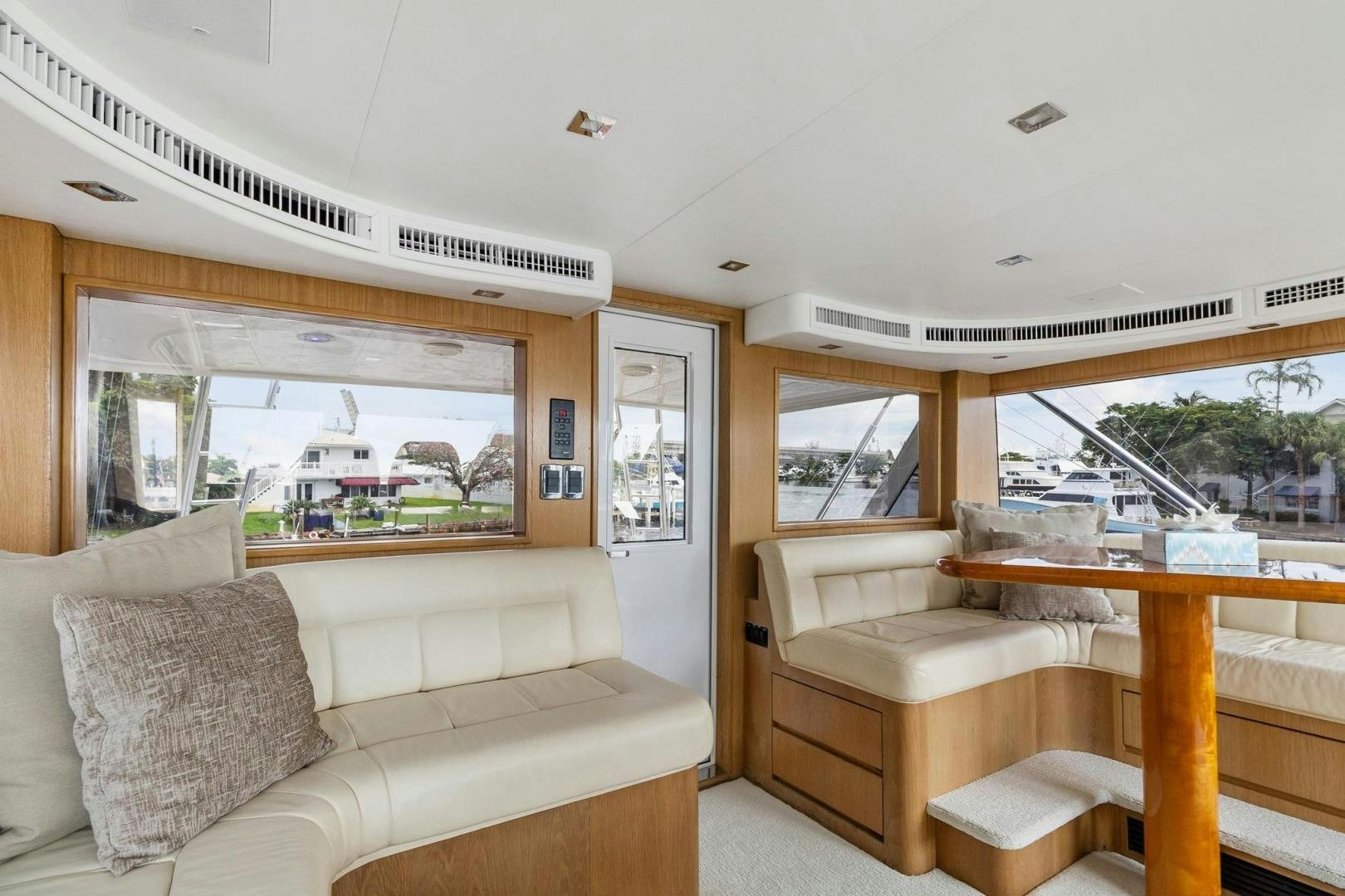 a living room with a couch and a table aboard BELLISSIMA Yacht for Sale