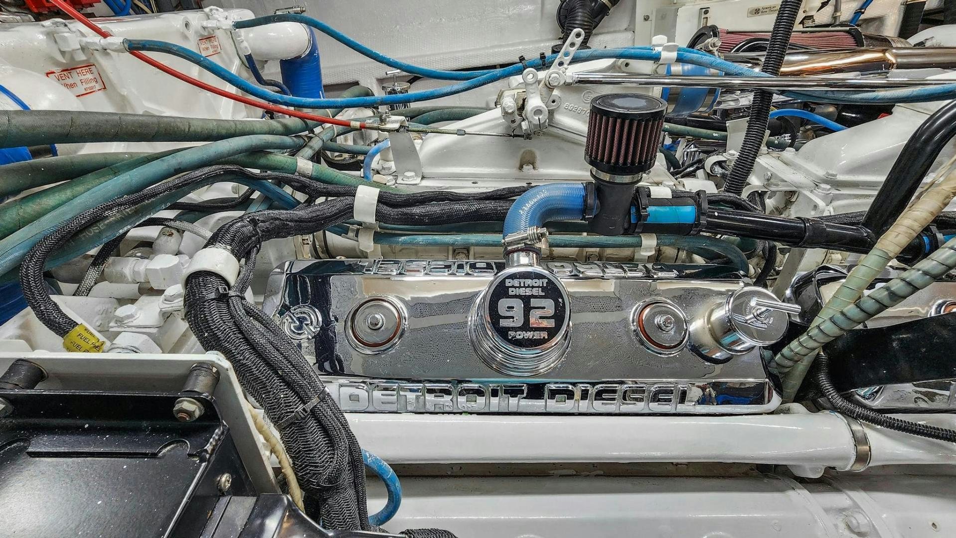 a close-up of a car engine aboard BELLISSIMA Yacht for Sale