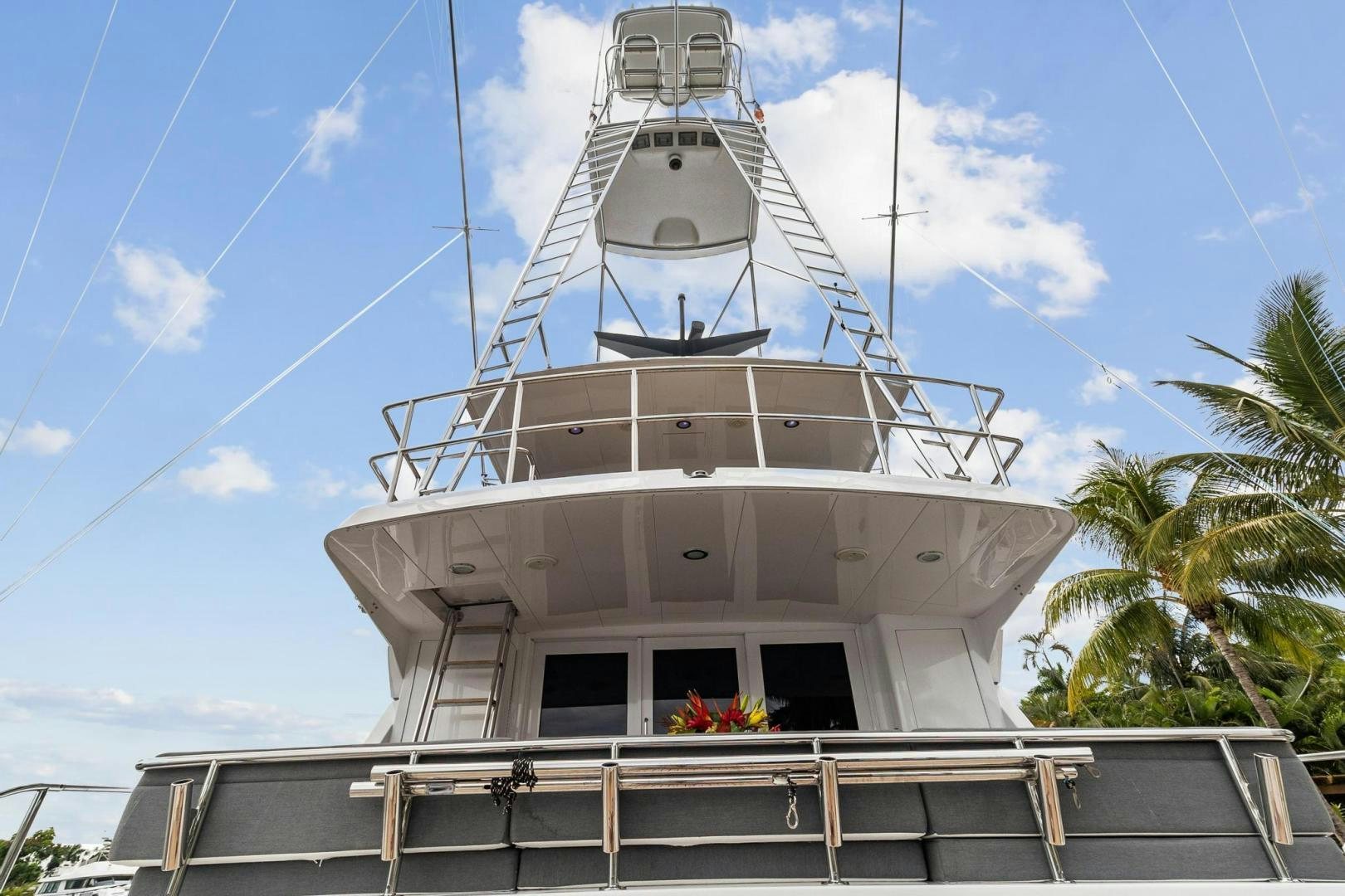 a white building with a tower aboard BELLISSIMA Yacht for Sale