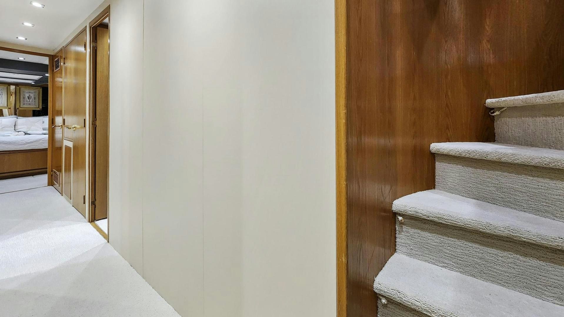 a staircase in a room aboard BELLISSIMA Yacht for Sale