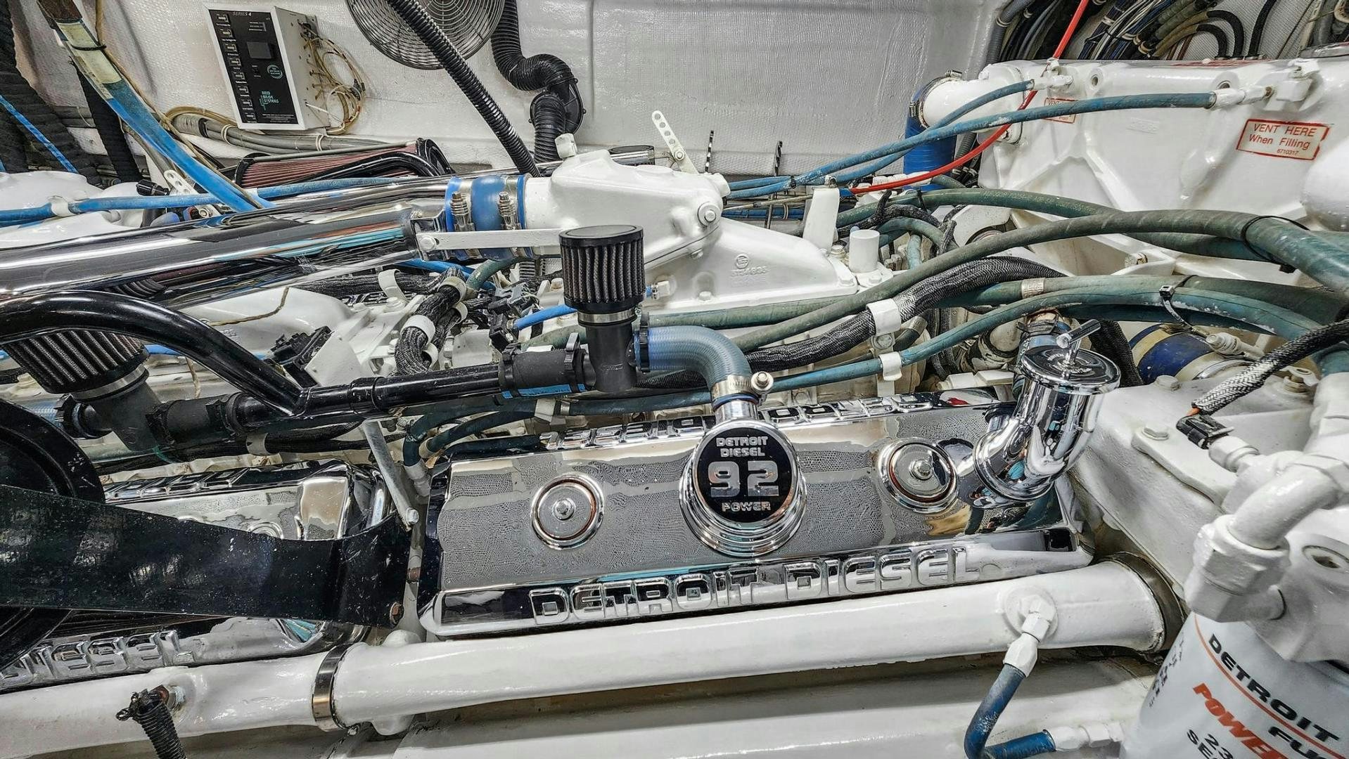 a close-up of a car engine aboard BELLISSIMA Yacht for Sale