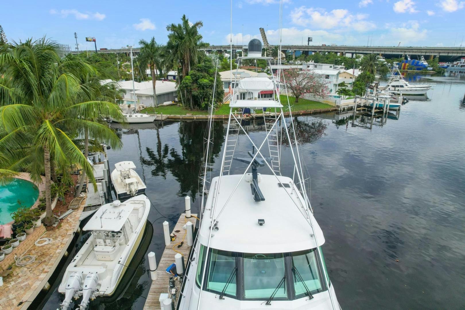 a group of boats in a harbor aboard BELLISSIMA Yacht for Sale